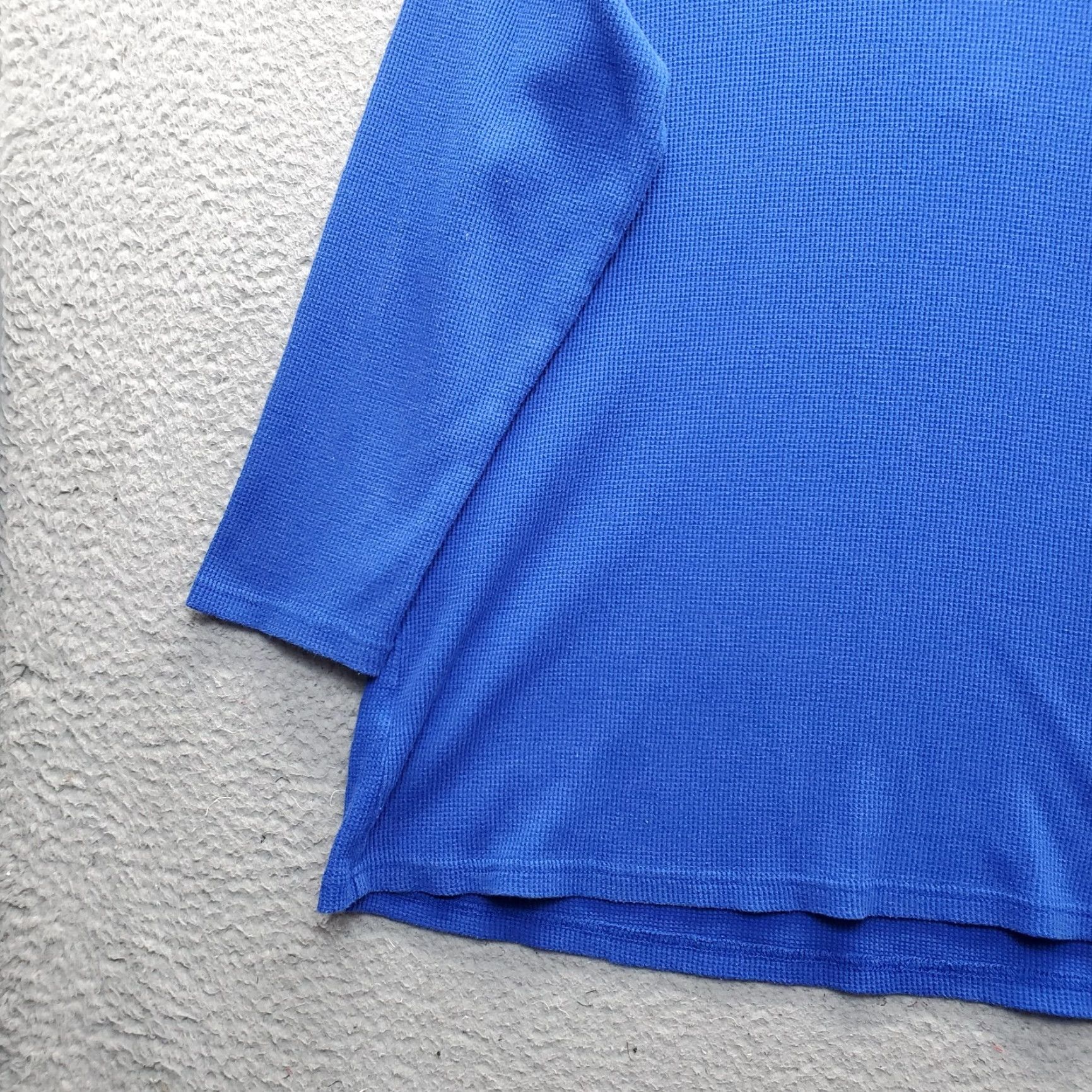 Vintage Woman Within Thermal Henley Shirt Womens L Blue Waffle Knit Beaded Embroidered Size L / US 10 / IT 46 - 8 Thumbnail