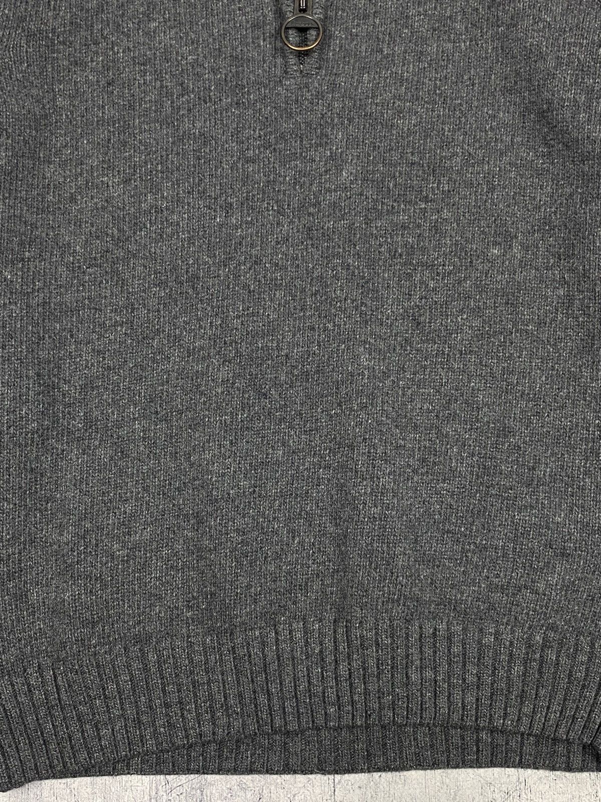 Barbour Barbour Wool Half Zip Sweater Elbow Patch Knit Grey Size M Size US M / EU 48-50 / 2 - 7 Thumbnail
