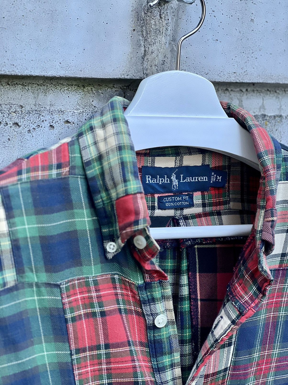 Ralph Lauren Ralph Lauren Patchwork Custom Fit Flanell Shirt Size US M / EU 48-50 / 2 - 2 Thumbnail