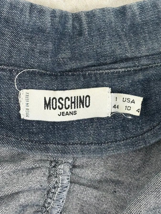 Moschino Moschino Navy Gathered Denim Zip-Up Jacket Size S / US 4 / IT 40 - 11 Thumbnail