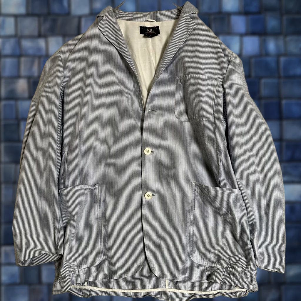 Ralph Lauren RRL Ralph Lauren Tailored Jacket Blue Striped Size M Casual Men's Pre-owned Size US M / EU 48-50 / 2 - 1 Thumbnail