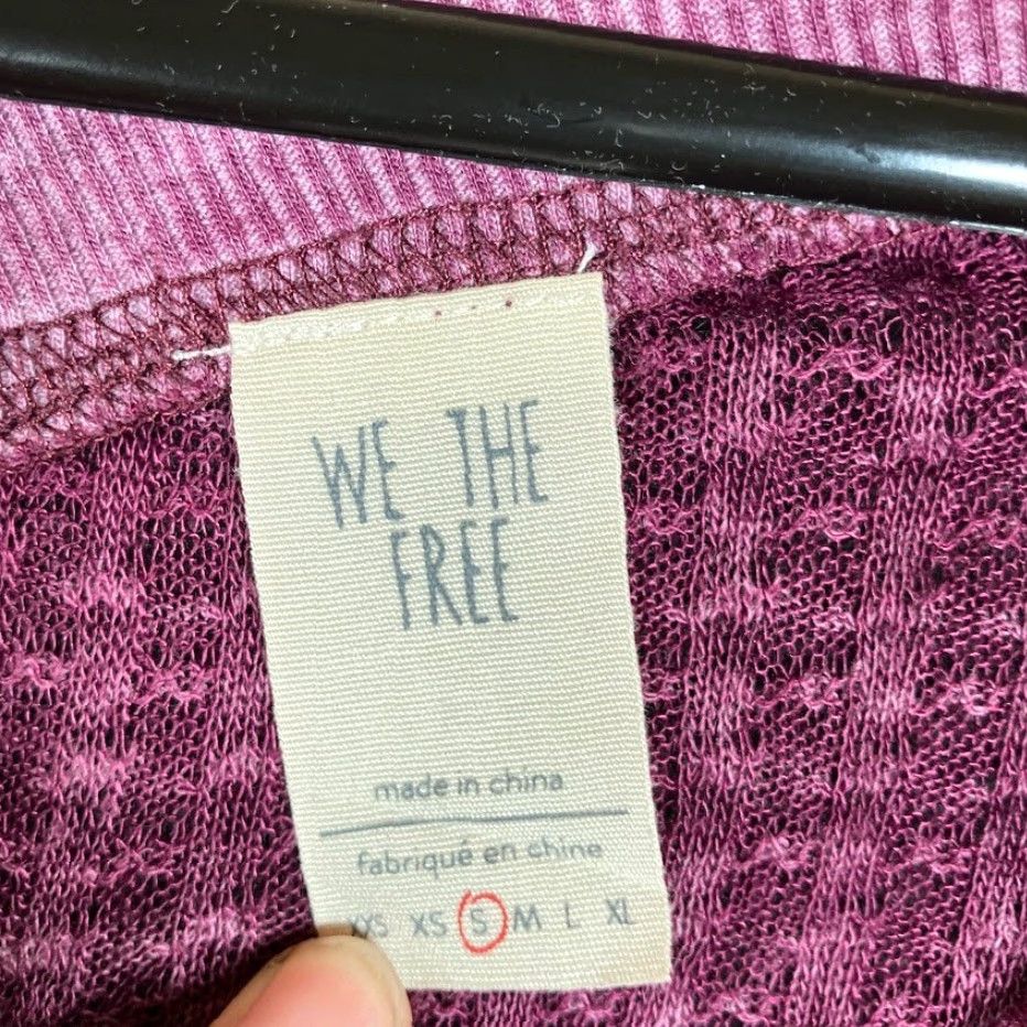 Vintage We The Free Womens Shirt Purple Thermal Waffle Sheer V-Neck Long Sleeve Small Size S / US 4 / IT 40 - 6 Thumbnail