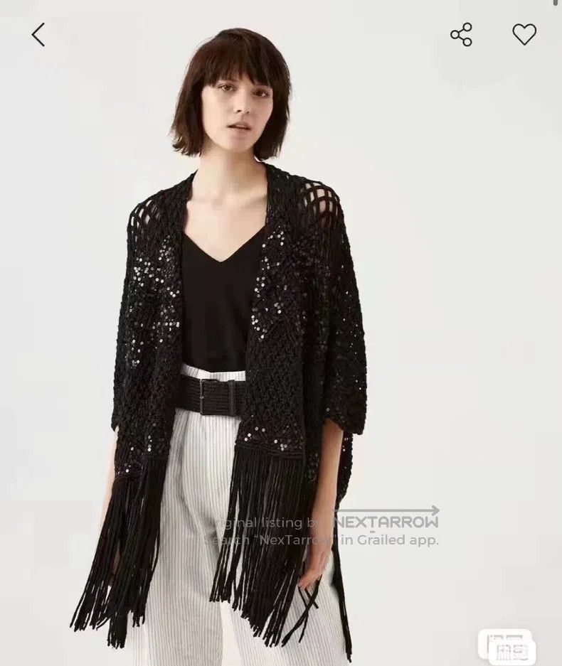 Brunello Cucinelli Brunello Cucinelli Limited Show White Fringed Jacket Cardi Size S / US 4 / IT 40 - 6 Thumbnail