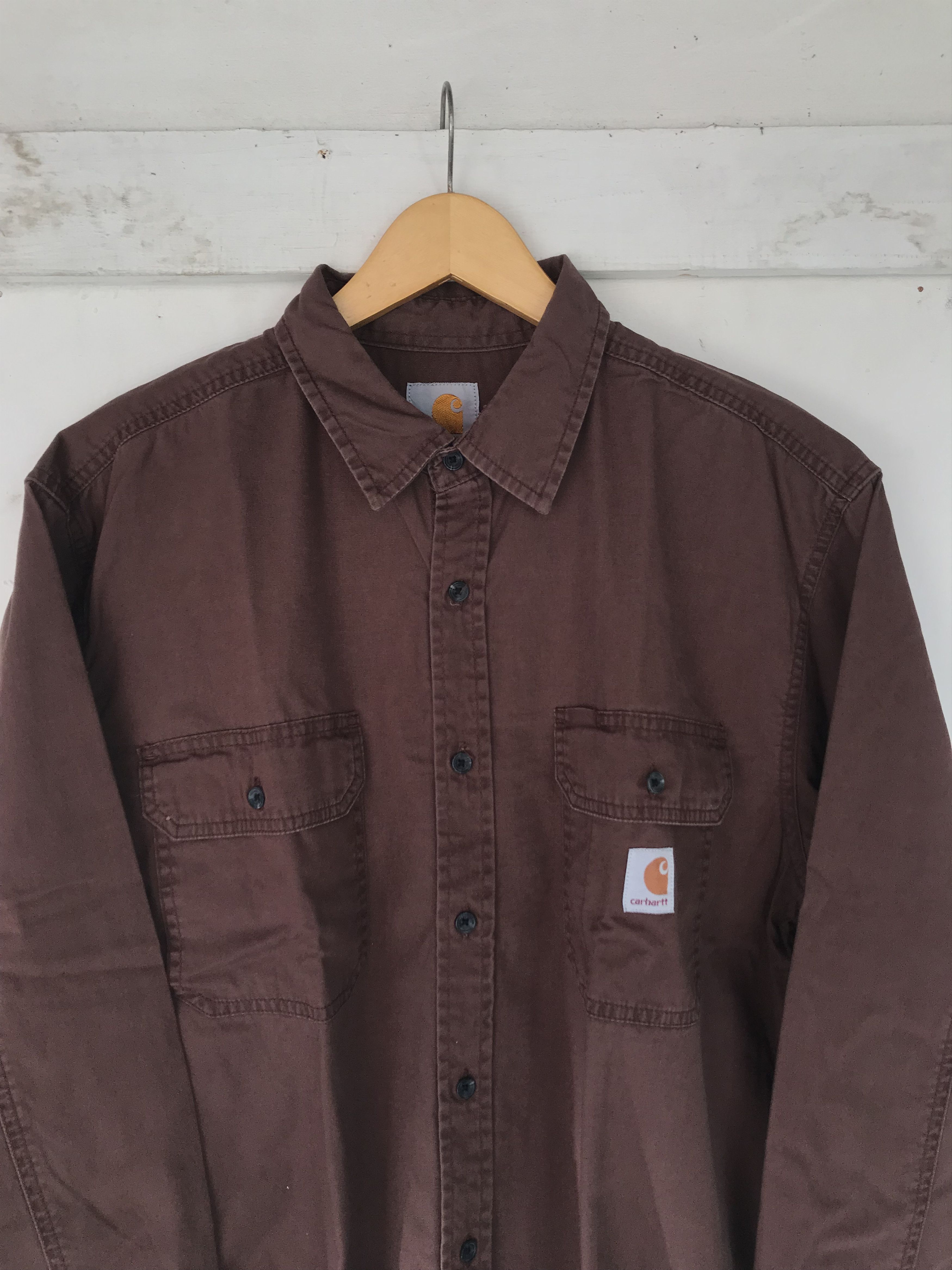 Carhartt × Vintage Vintage Brown Carhartt Shirts Size US L / EU 52-54 / 3 - 2 Thumbnail