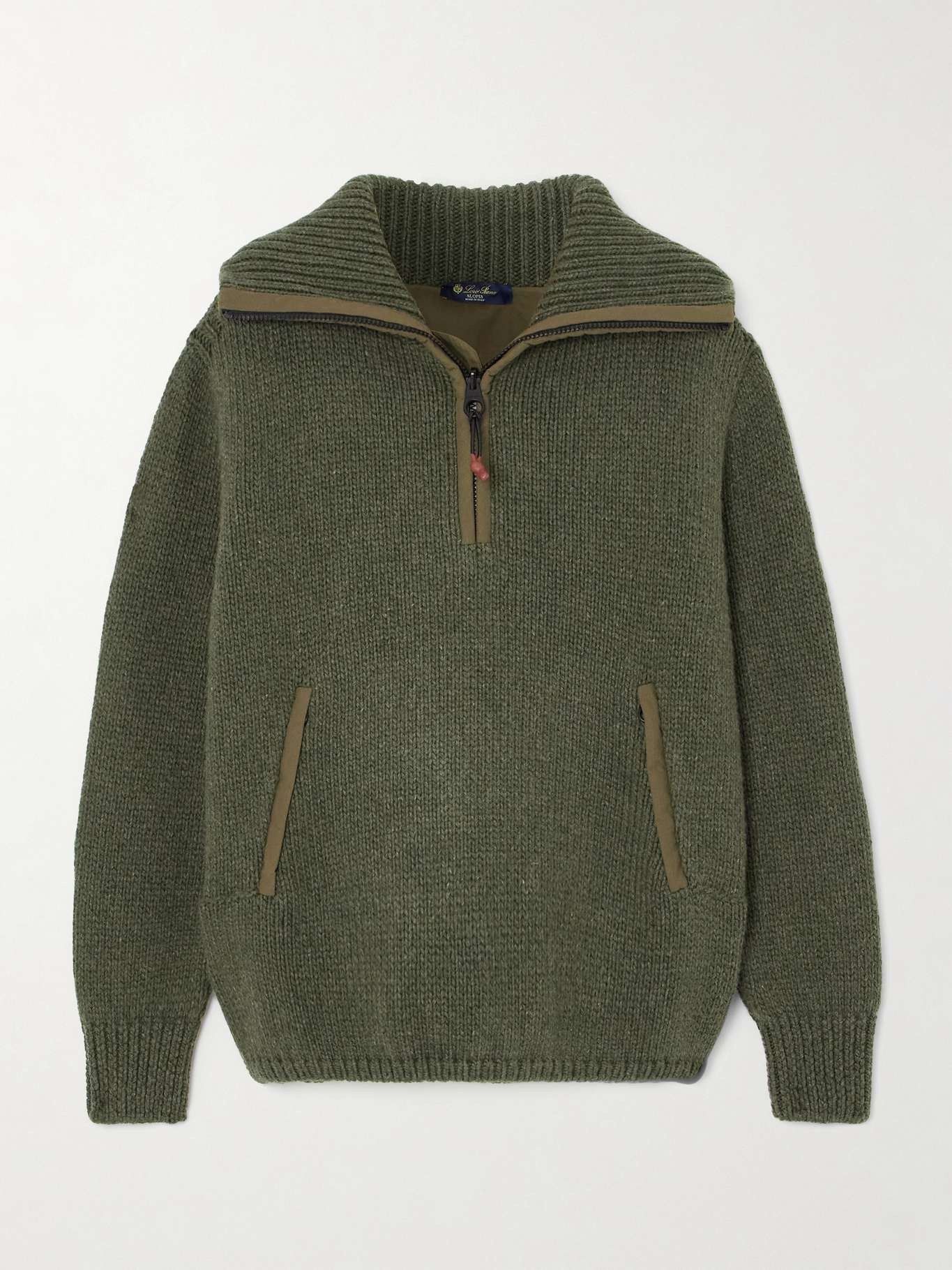 Loro Piana o1w1db10825 FAO6448 Alpe Di Mera Half-neck Sweater in Green Size L / US 10 / IT 46 - 1 Thumbnail