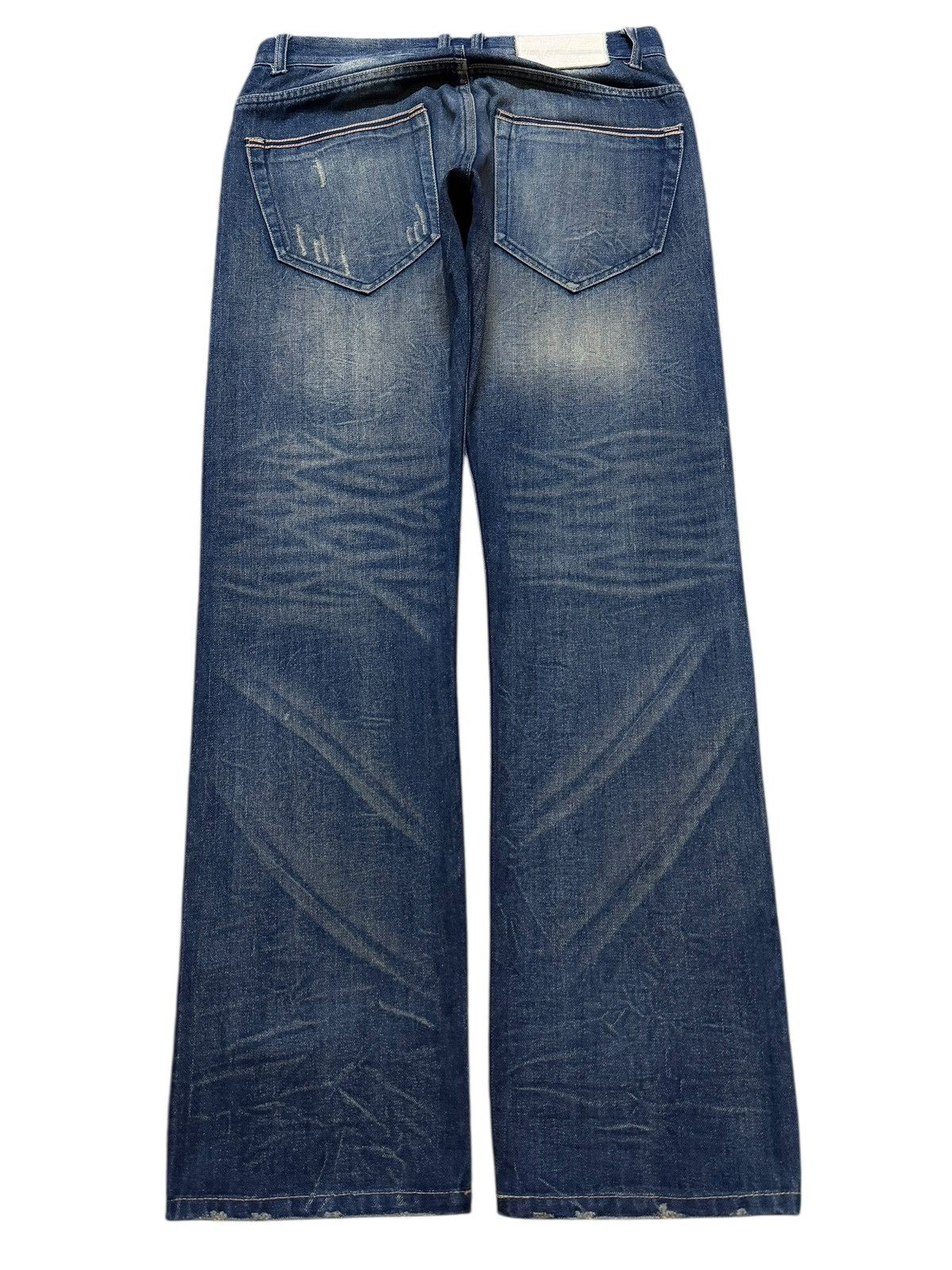 Tornado Mart Vintage Y2K Mud Wash Faded Whisker Distress Straight Leg Size US 31 - 2 Thumbnail