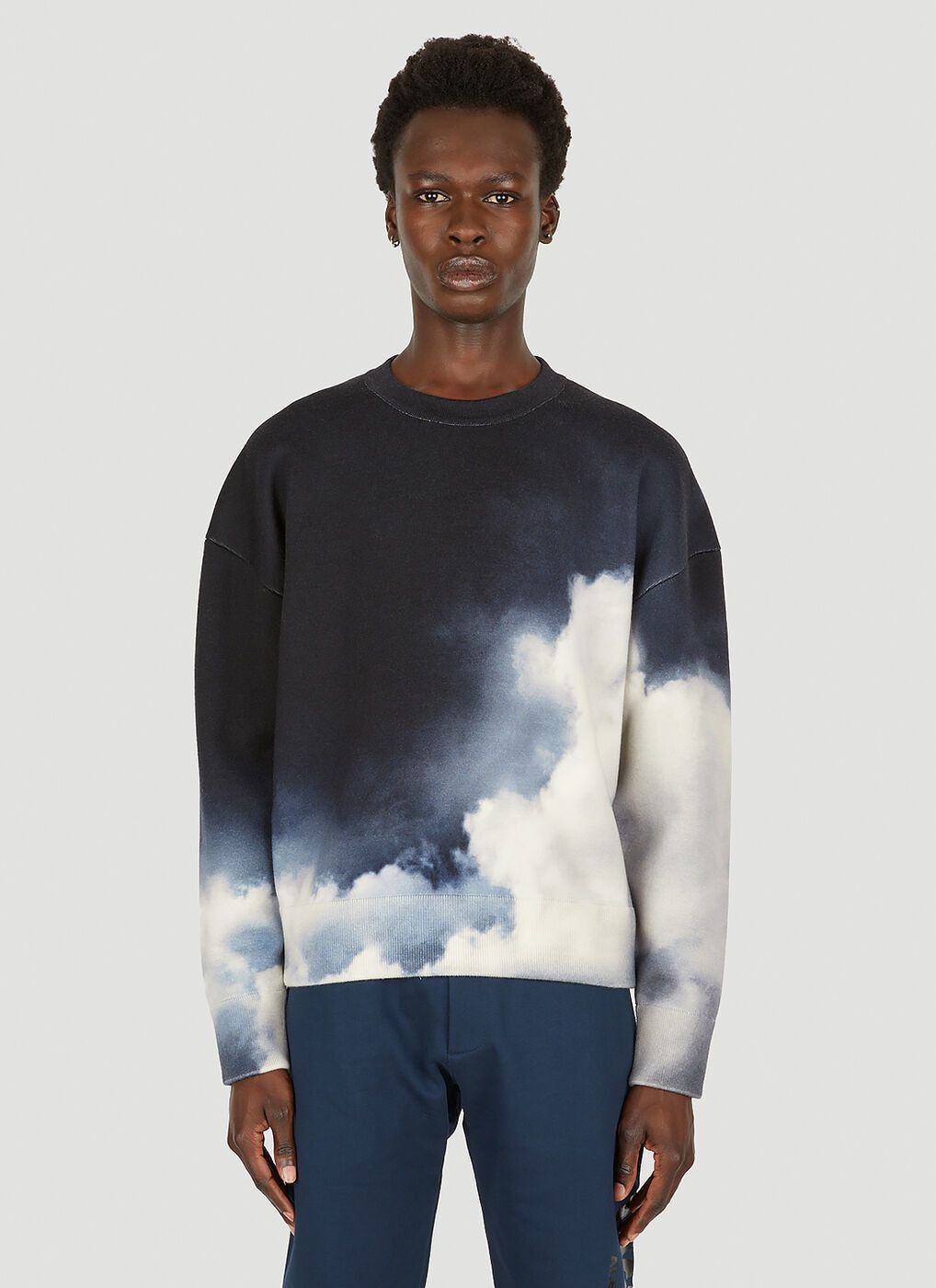 Alexander McQueen o1y1024 Sweater in Midnight Blue/White Size US M / EU 48-50 / 2 - 1 Thumbnail