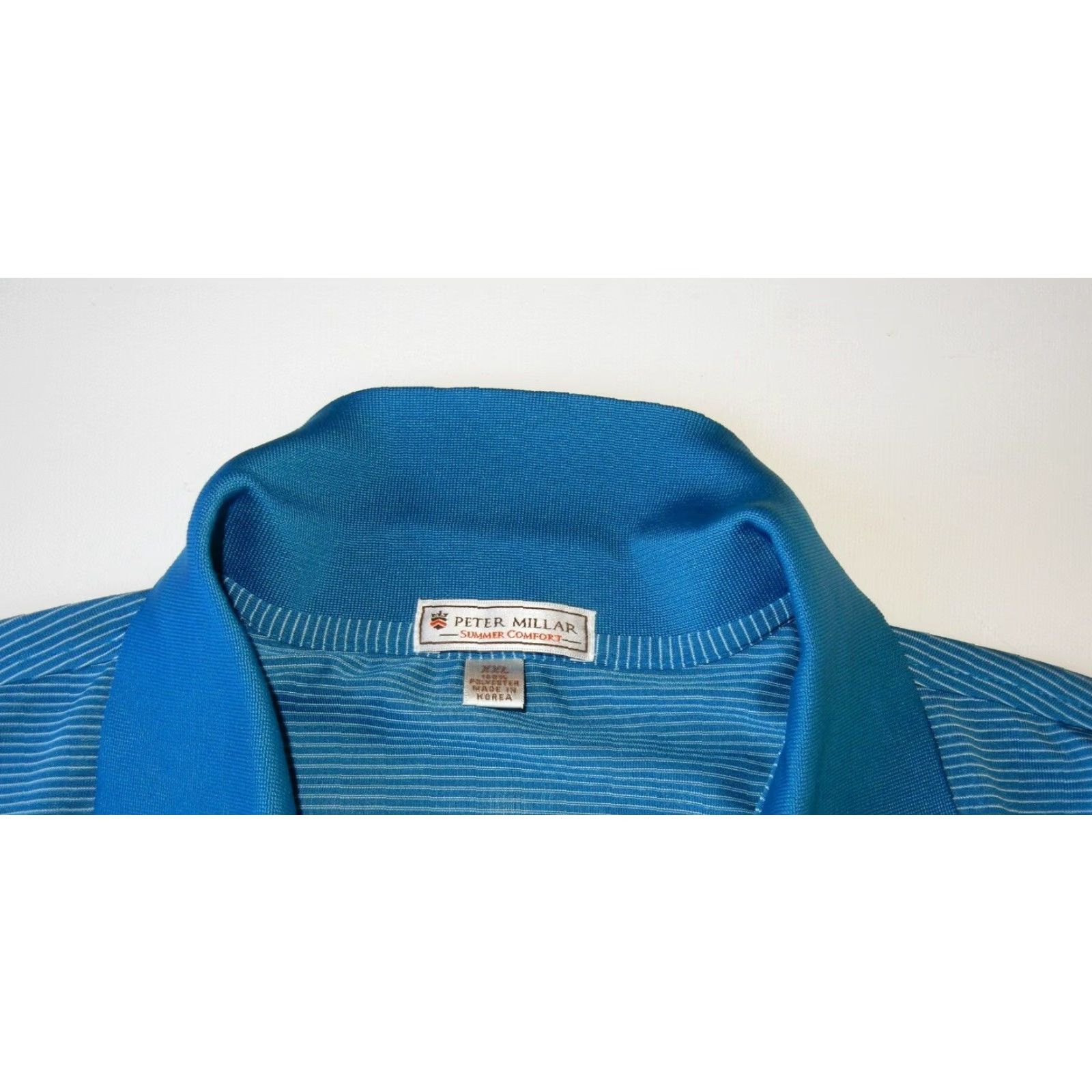 Peter Millar Peter Millar Polo Shirt Men's Size XXL Short Sleeve Summer Comfort Outback Pro Am Blue Polyester Striped Size US XXL / EU 58 / 5 - 4 Thumbnail