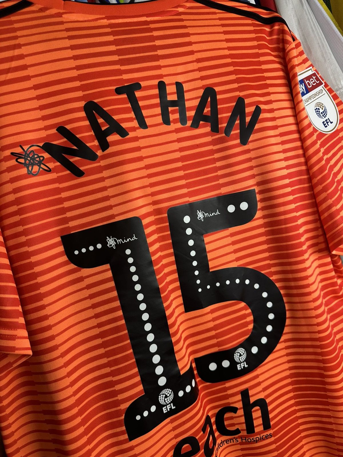 Adidas IPSWICH TOWN MATCH WORN JERSEY 2018 2019 ADIDAS NATHAN #15 Size US XL / EU 56 / 4 - 6 Thumbnail