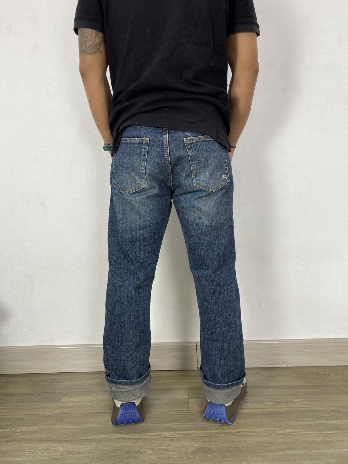 Burberry Vintage Burberry Black Label Faded Blue Jeans Size US 27 - 20 Thumbnail
