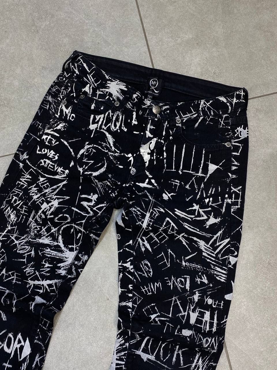 Alexander McQueen Archive Alexander McQueen Graffiti Punk Slim Pants Size US 26 / EU 42 - 4 Thumbnail