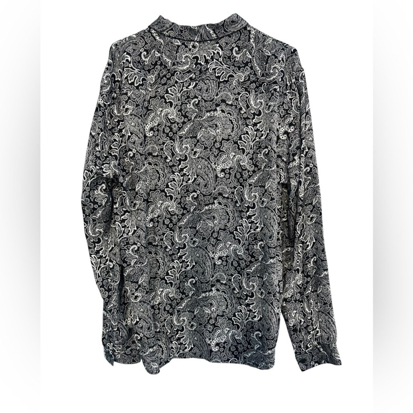 The Kooples The Kooples Paisley Print Button Shirt Black White NWT L Size L / US 10 / IT 46 - 2 Thumbnail