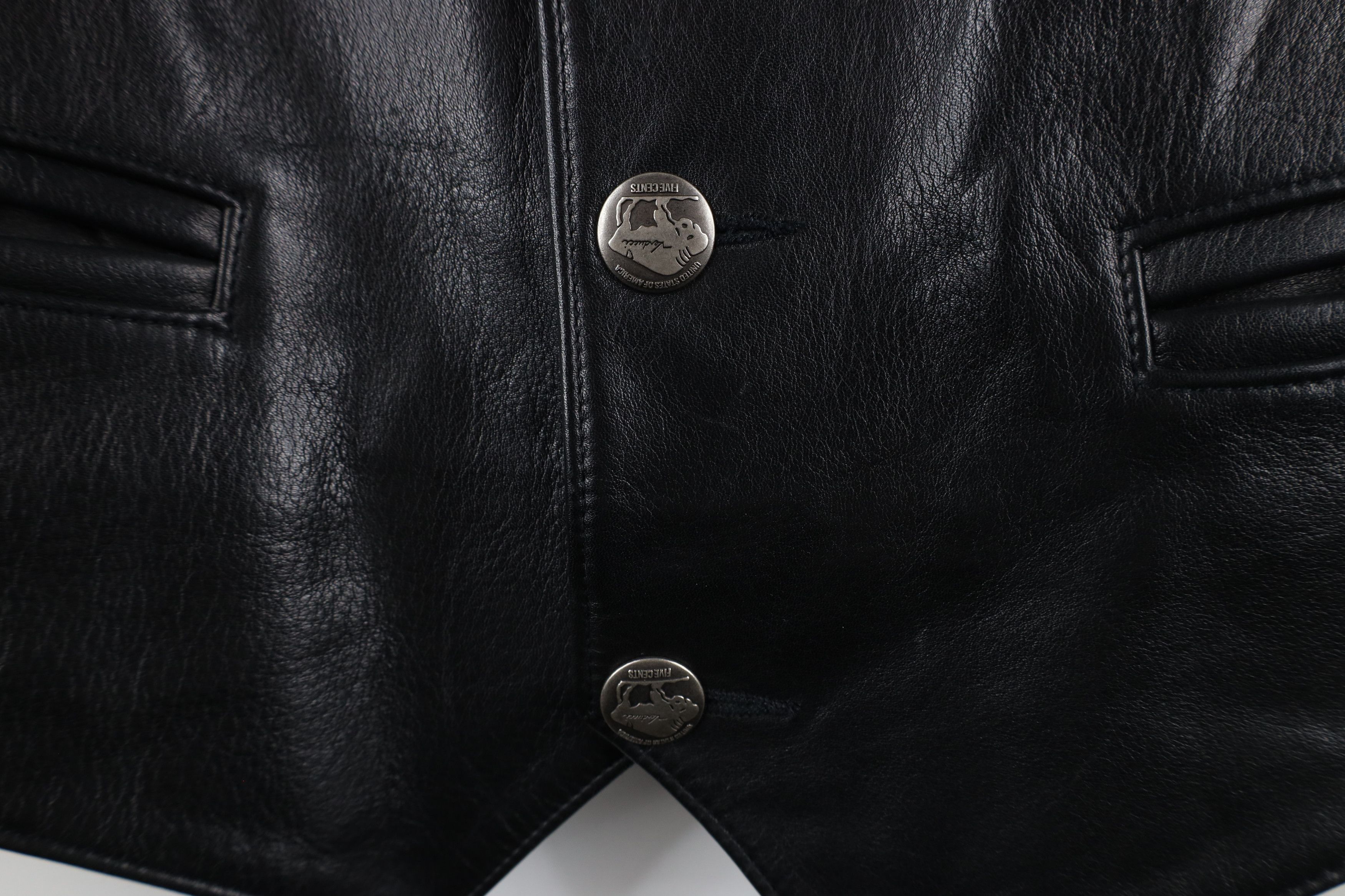 Vintage Vintage 90s Streetwear Nickel Button Leather Vest Jacket Size US L / EU 52-54 / 3 - 5 Thumbnail