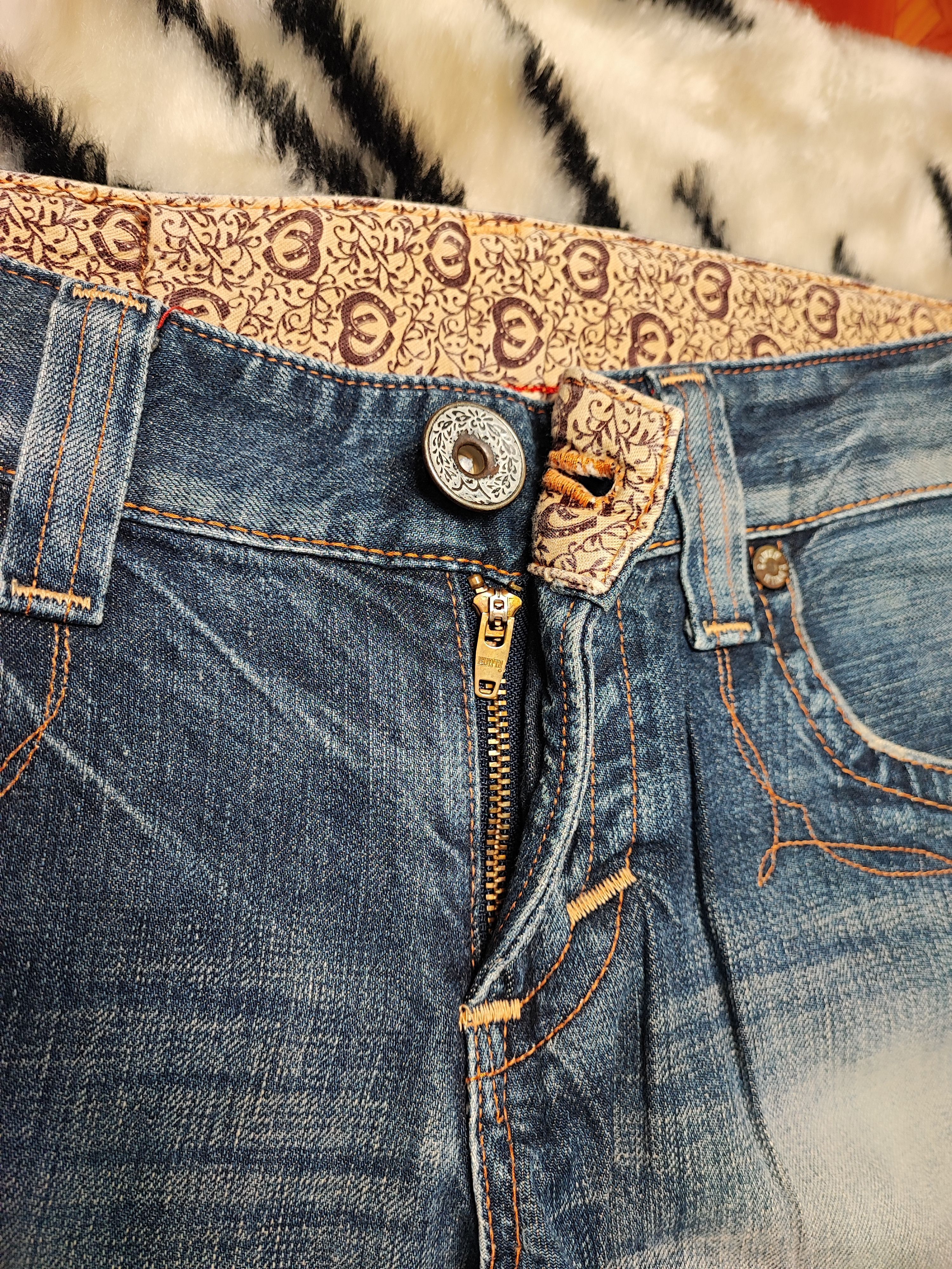 Edwin × If Six Was Nine × Japanese Brand VTG EDWIN 503 BLUE TRIP JEANS VERY RARE Size 31" - 8 Thumbnail