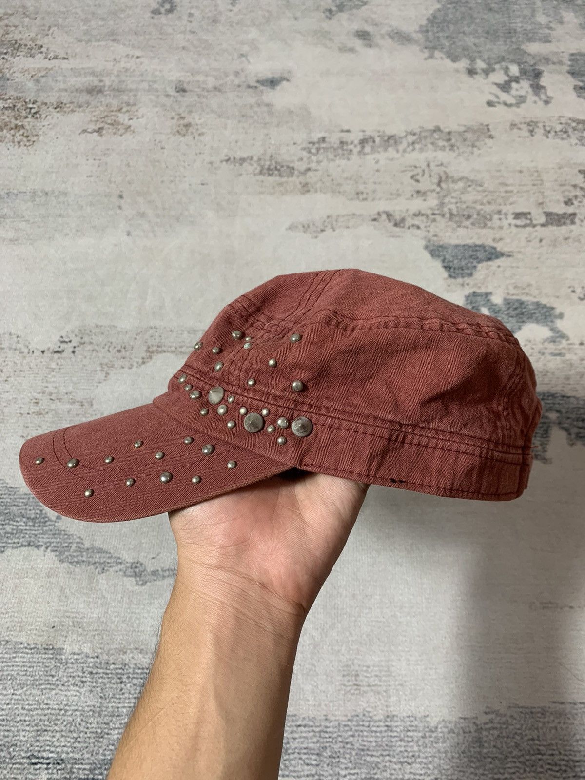 Vintage Japanese Faded Studded Hat balenciaga style Size ONE SIZE - 2 Thumbnail
