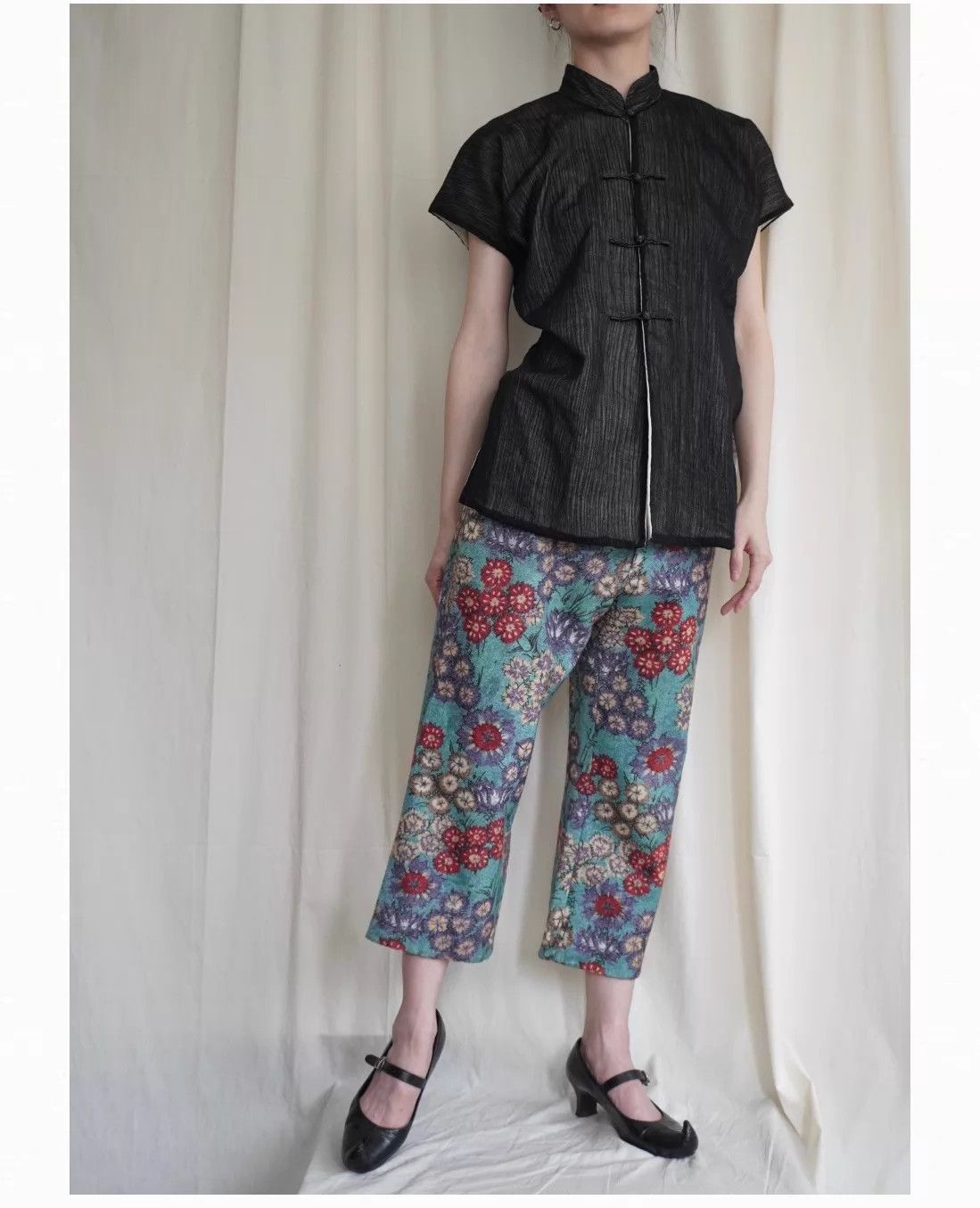Yohji Yamamoto Yohji Yamamoto 04aw Ethnic Flower Print Wide 7/8 Pants Size 26" / US 2 / IT 38 - 3 Thumbnail