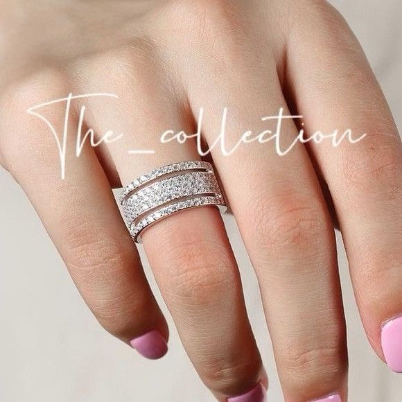 Other WIDE DIAMOND BAND IN STERLING SILVER Size ONE SIZE - 1 Thumbnail