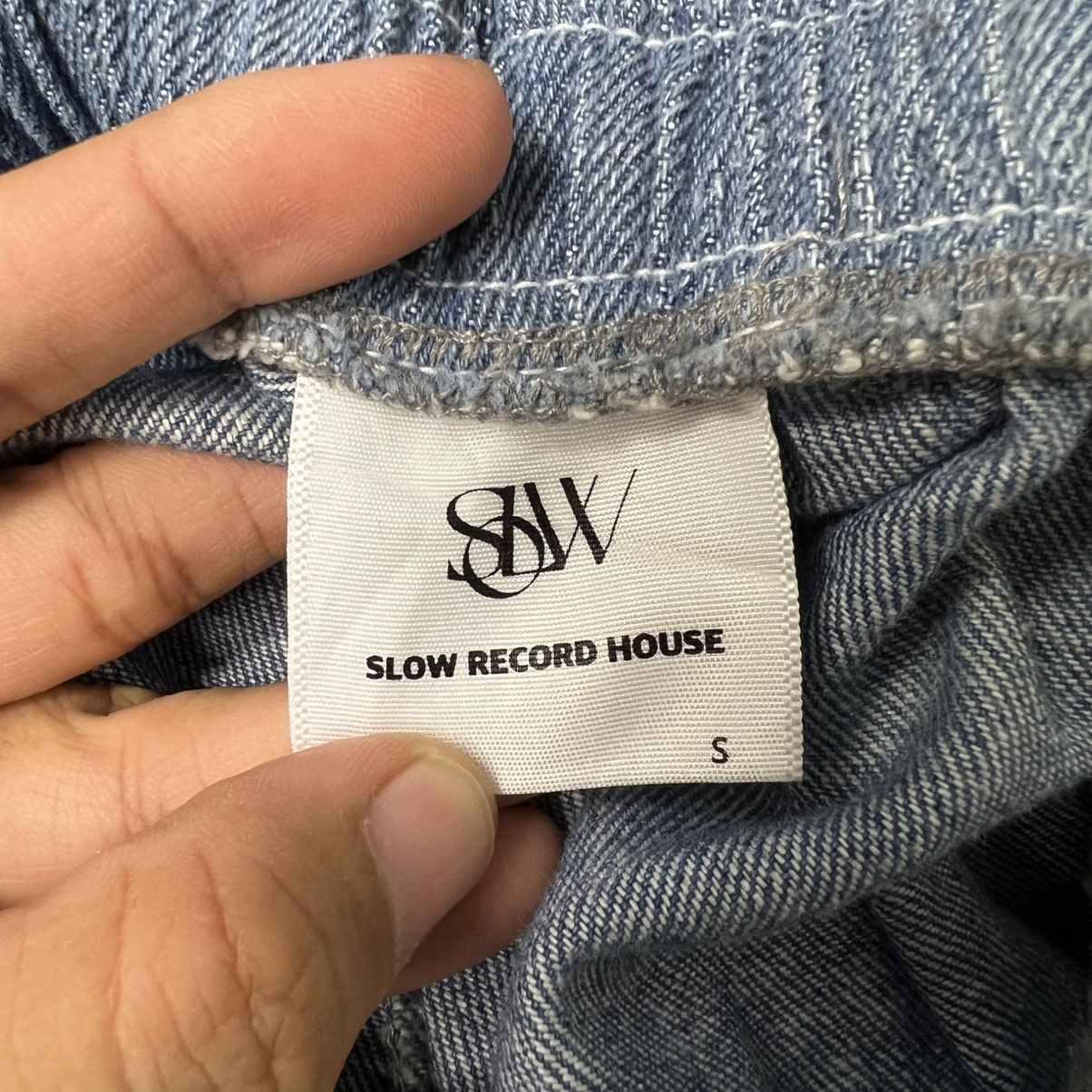 Japanese Brand SLOW RECORD HOUSE Asura Denim Sweat Pants #4214-C192 Size US 26 / EU 42 - 7 Thumbnail