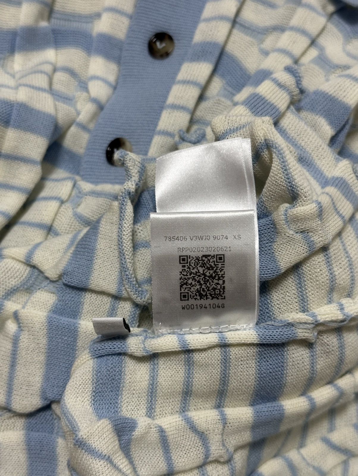 Bottega Veneta BOTTEGA VENETA S/S 2023 Distorted Stripe Cotton Polo Shirt Size XS / US 0-2 / IT 36-38 - 7 Thumbnail