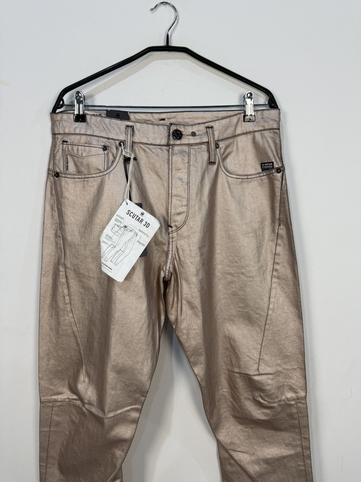 G-Star G-Star Raw Scutar 3D Gold Metallic Denim Pants Size US 32 / EU 48 - 4 Thumbnail