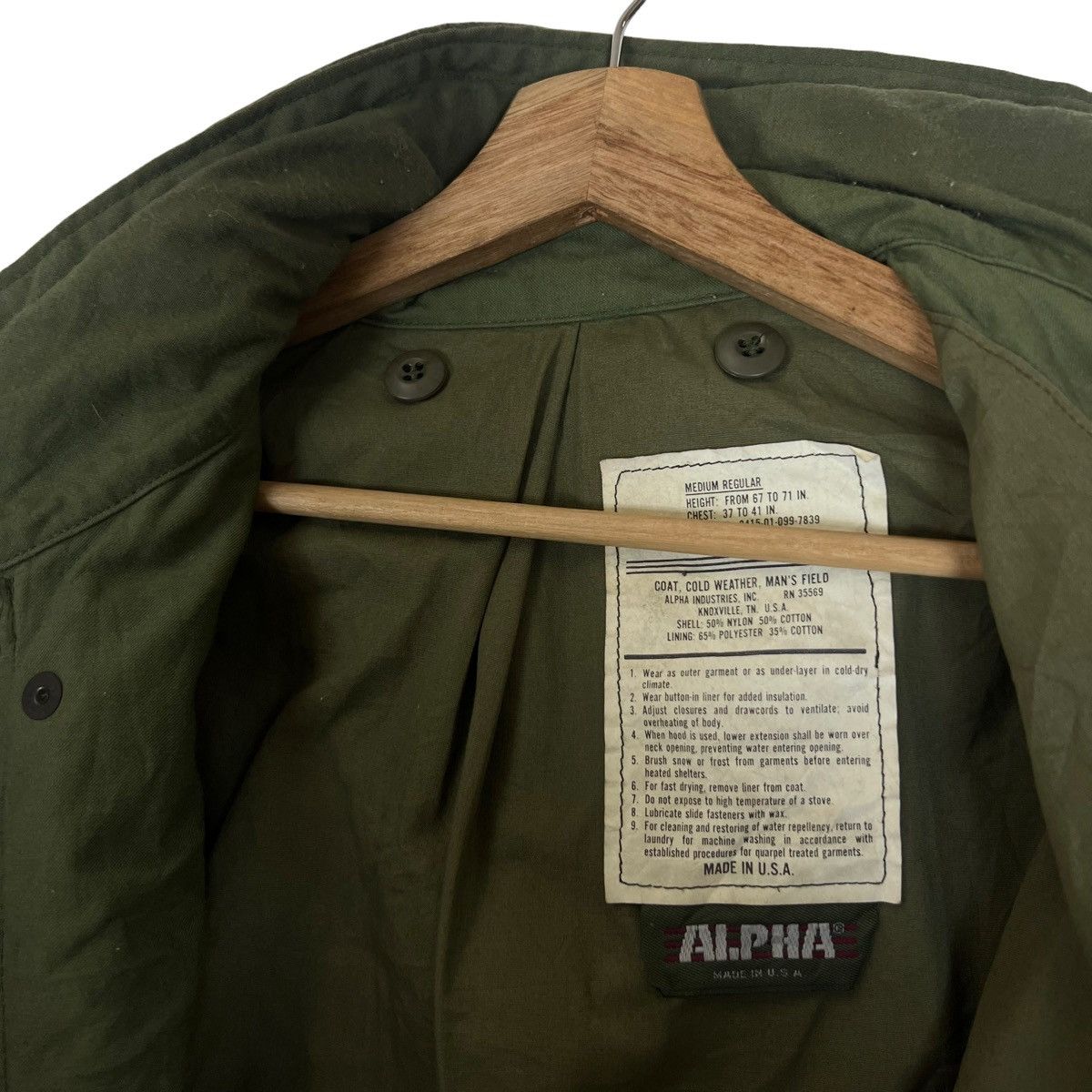 Alpha Industries 🔥80’s Vintage Alpha Industries USA Cold Weather Man’s Field Size US M / EU 48-50 / 2 - 14 Thumbnail