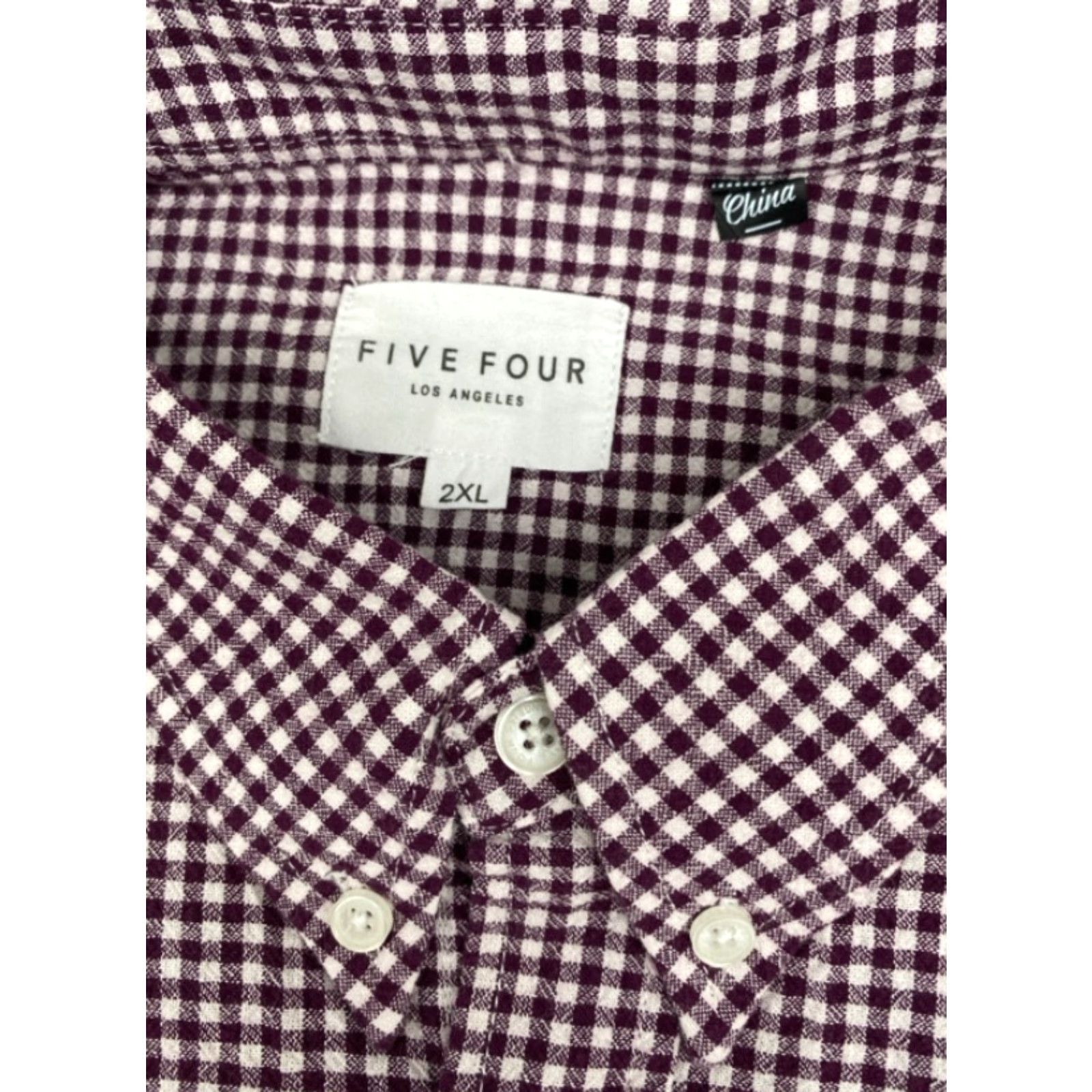 Vintage VINTAGE NWT Five Four Shirt Mens 2XL Long Sleeve Button-Up Purple White Checkered NEW Size US XXL / EU 58 / 5 - 7 Thumbnail