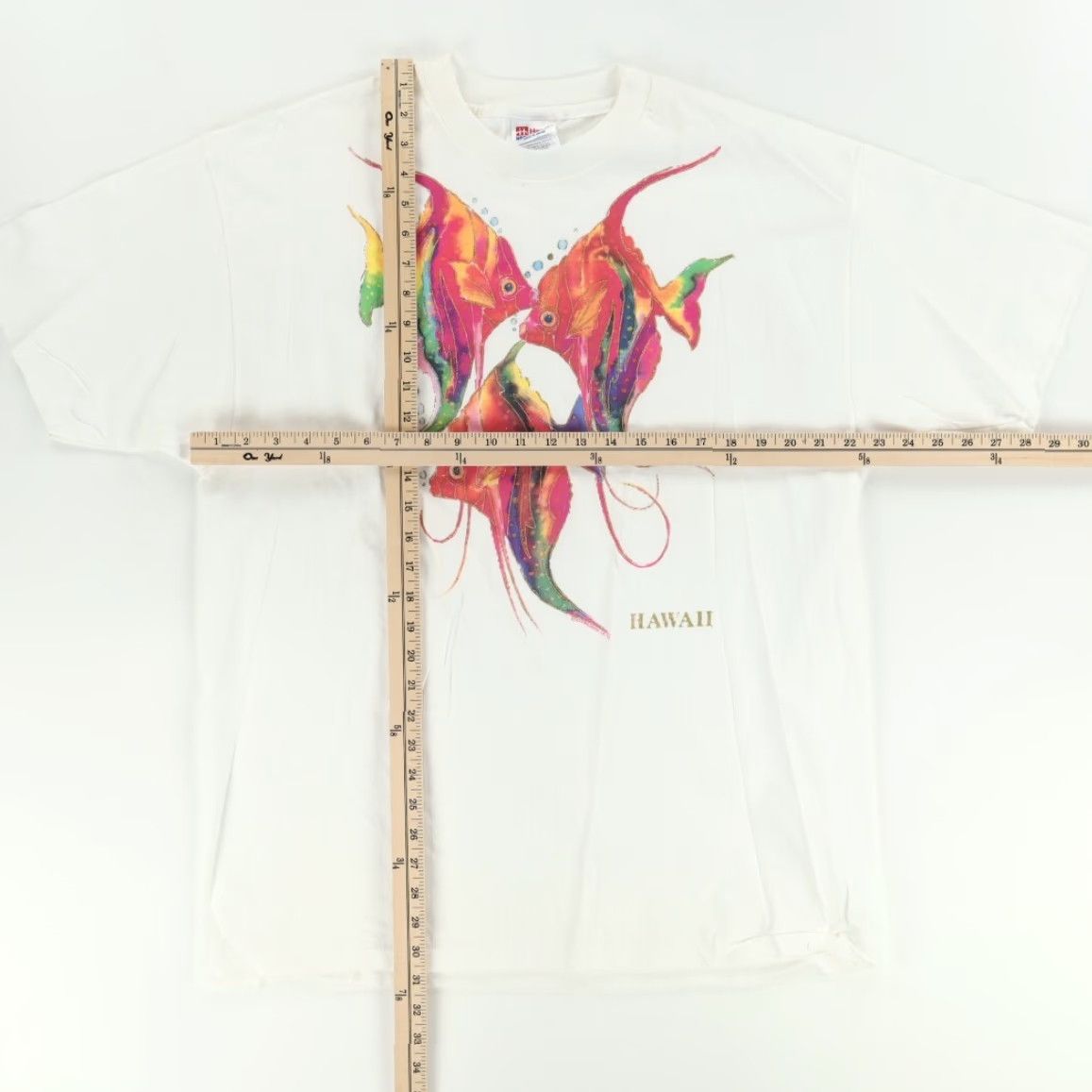 Hanes VINTAGE Hanes Hawaii Single Stitch Fish Solid T-Shirt White Men's XL Size US XL / EU 56 / 4 - 3 Thumbnail
