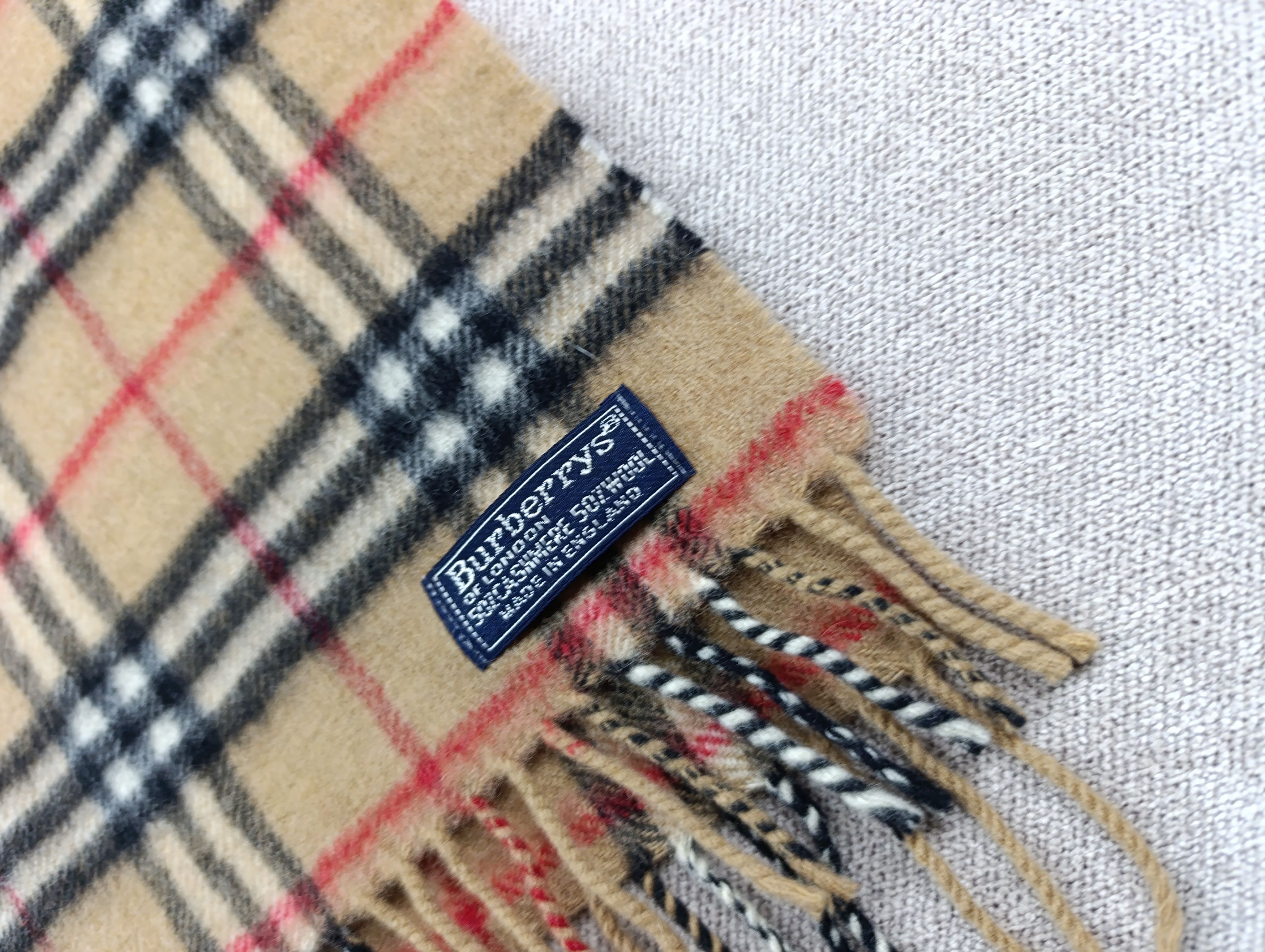 Burberry Burberrys Burberry Nova Check Vintage Wool \ Cashmere Scarf Size ONE SIZE - 6 Thumbnail