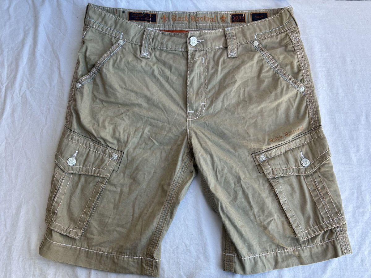 Rock Revival Rock Revival Khaki Cargo Shorts Size US 38 / EU 54 - 1 Thumbnail