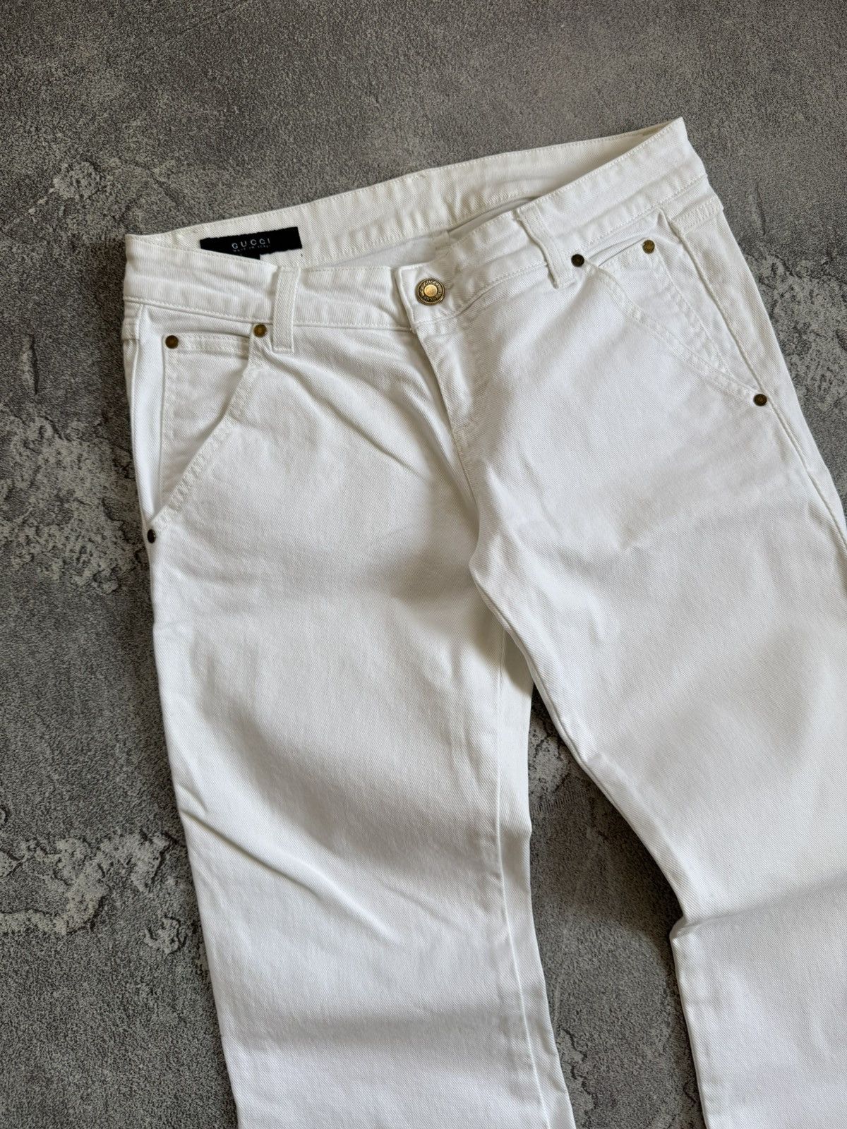 Gucci Gucci 42size white denim pants jeans trousers flared Size 28" / US 6 / IT 42 - 11 Thumbnail