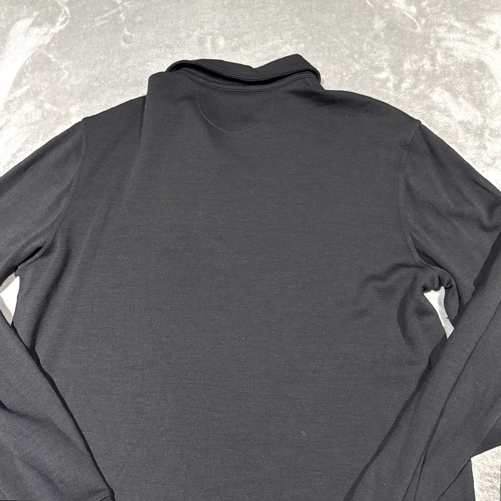 Vintage rewoolution Polo Shirt Men Large Black 100% Merino Wool Long Sleeve Rugby Moisture Wicking Size US L / EU 52-54 / 3 - 7 Thumbnail