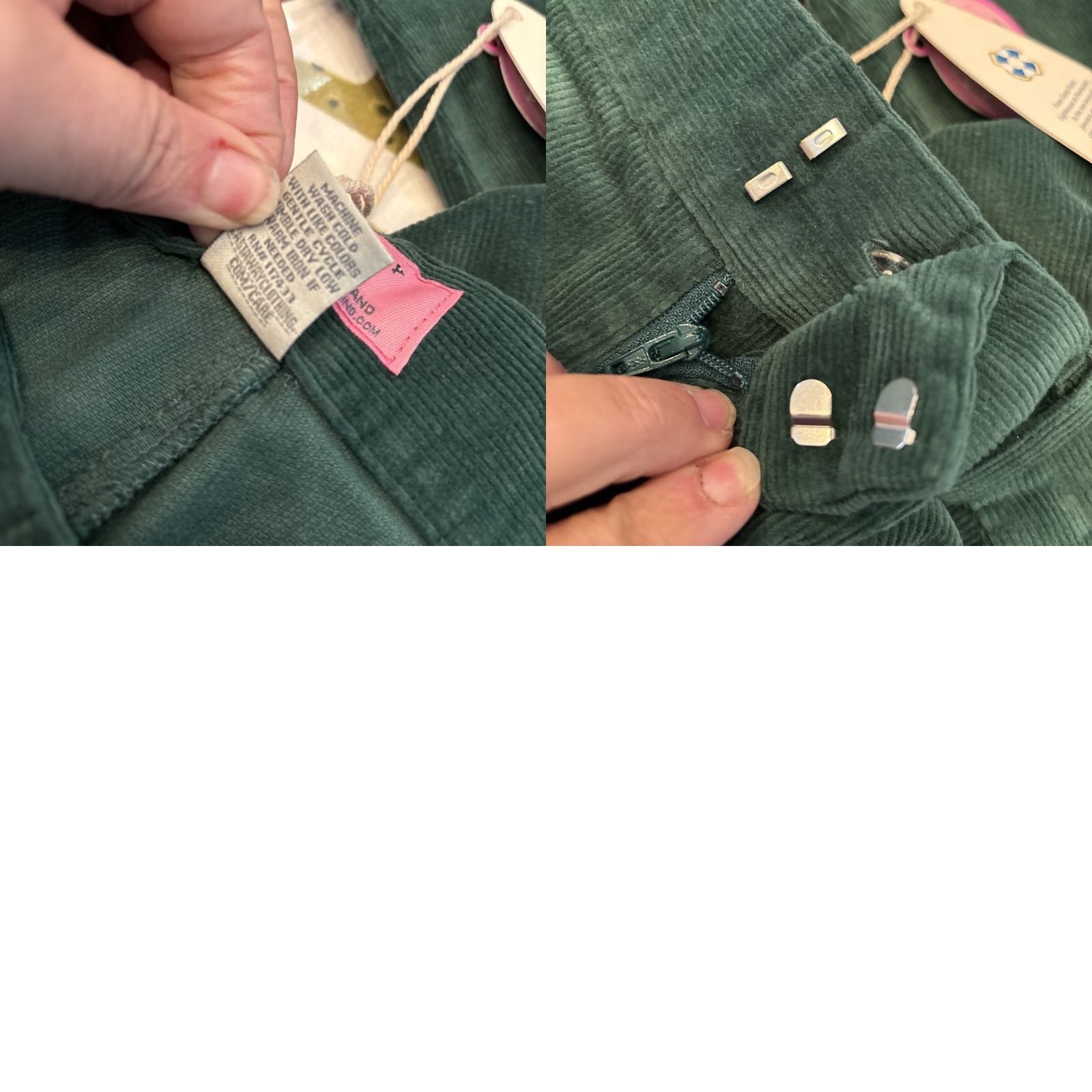 Vintage VINTAGE? No — Castaway Capri Pants Corduroy Stretch Embroidered Zipper Hook Eye Candy Cane Hunter Green 8 Women Size ONE SIZE - 9 Thumbnail