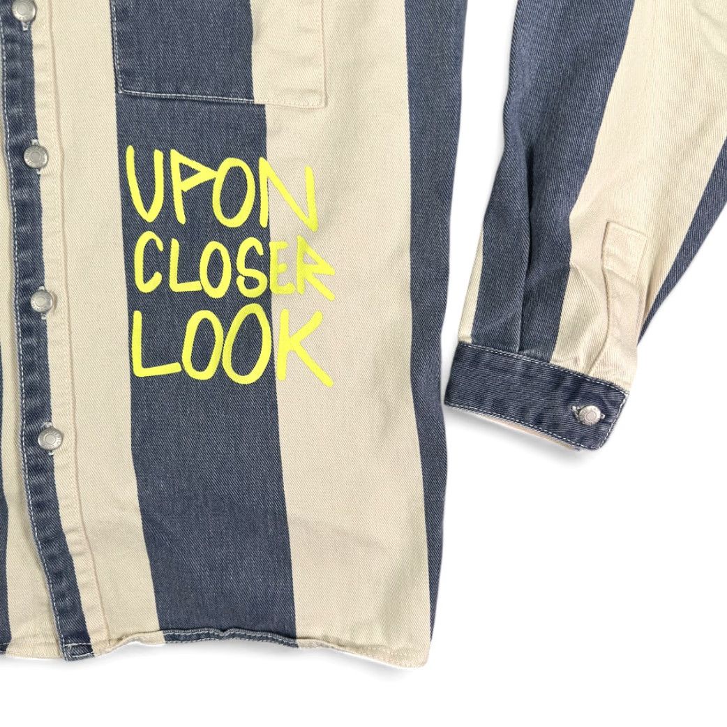 Zara Zara Shirt Adult SMALL Blue White Striped Denim Jean Graffiti Dance Days Away Size US S / EU 44-46 / 1 - 4 Thumbnail