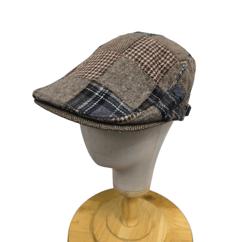 Japanese Brand 🌊 Japanese brand escape patchwork wool baretta flat hat Size ONE SIZE - 1 Thumbnail