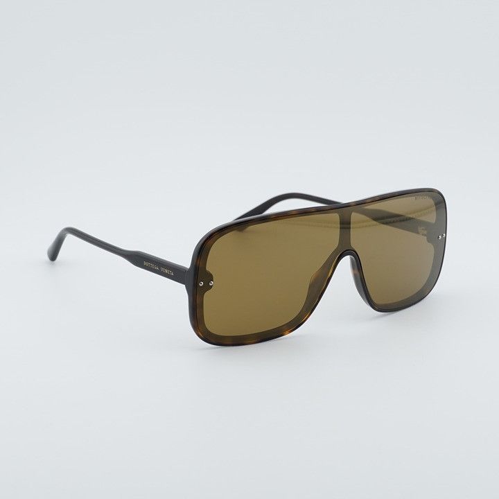 Bottega Veneta Bottega Veneta BV0167S 003 Sunglasses Havana Shield Frame Size ONE SIZE - 5 Thumbnail