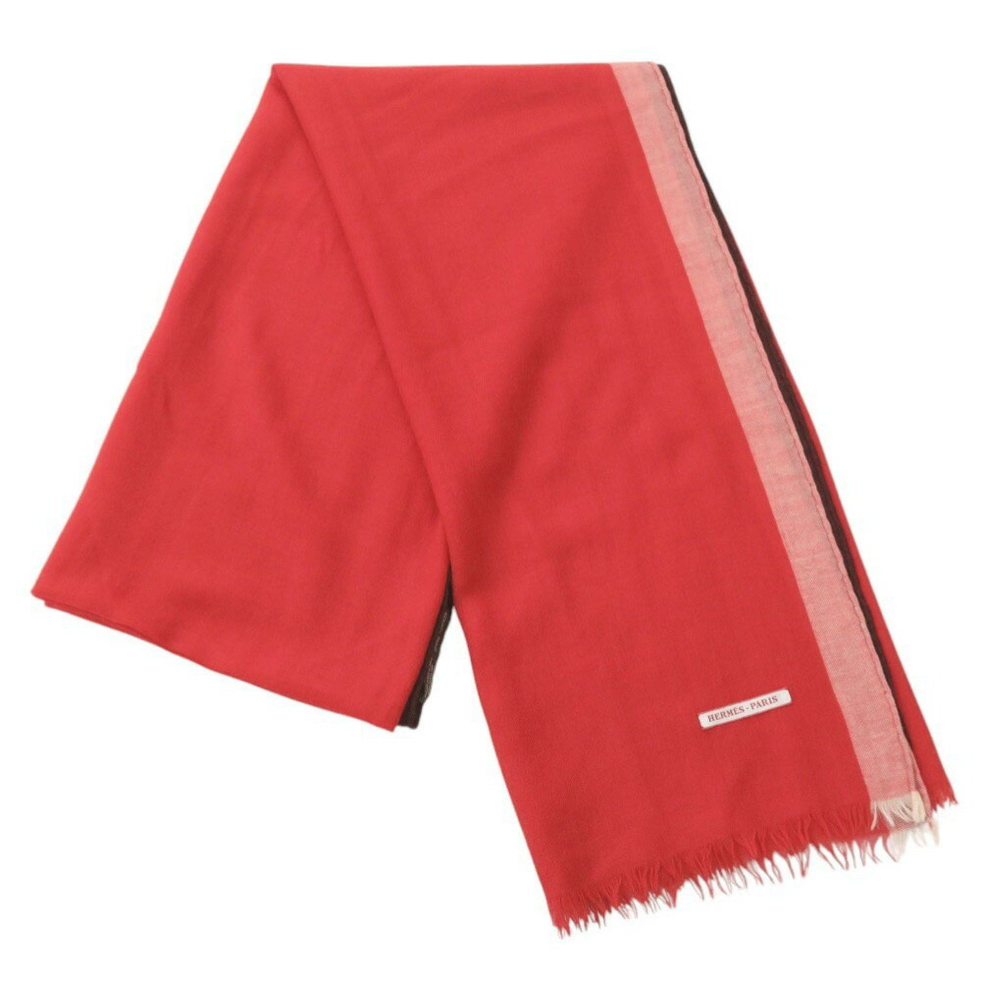 Other Hermes Cashmere Red Stole 0454HERMES Size ONE SIZE - 1 Thumbnail