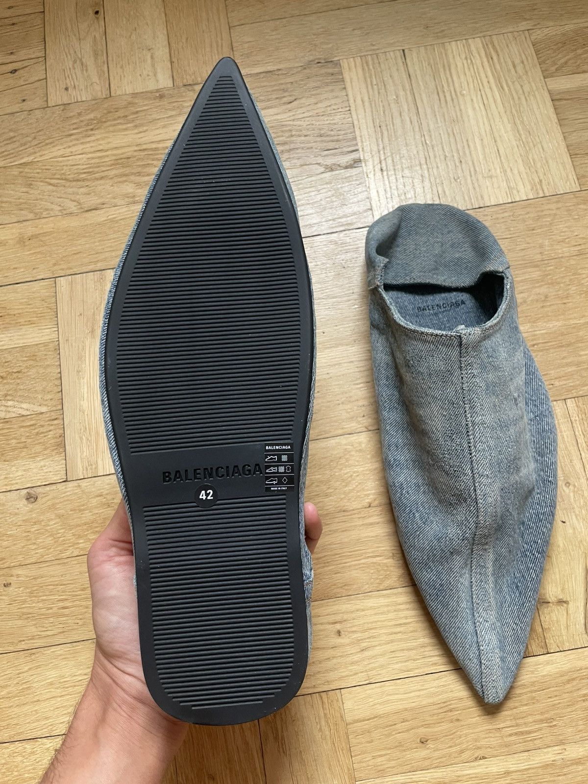 Balenciaga Denim Mules Size US 9 / EU 42 - 2 Thumbnail