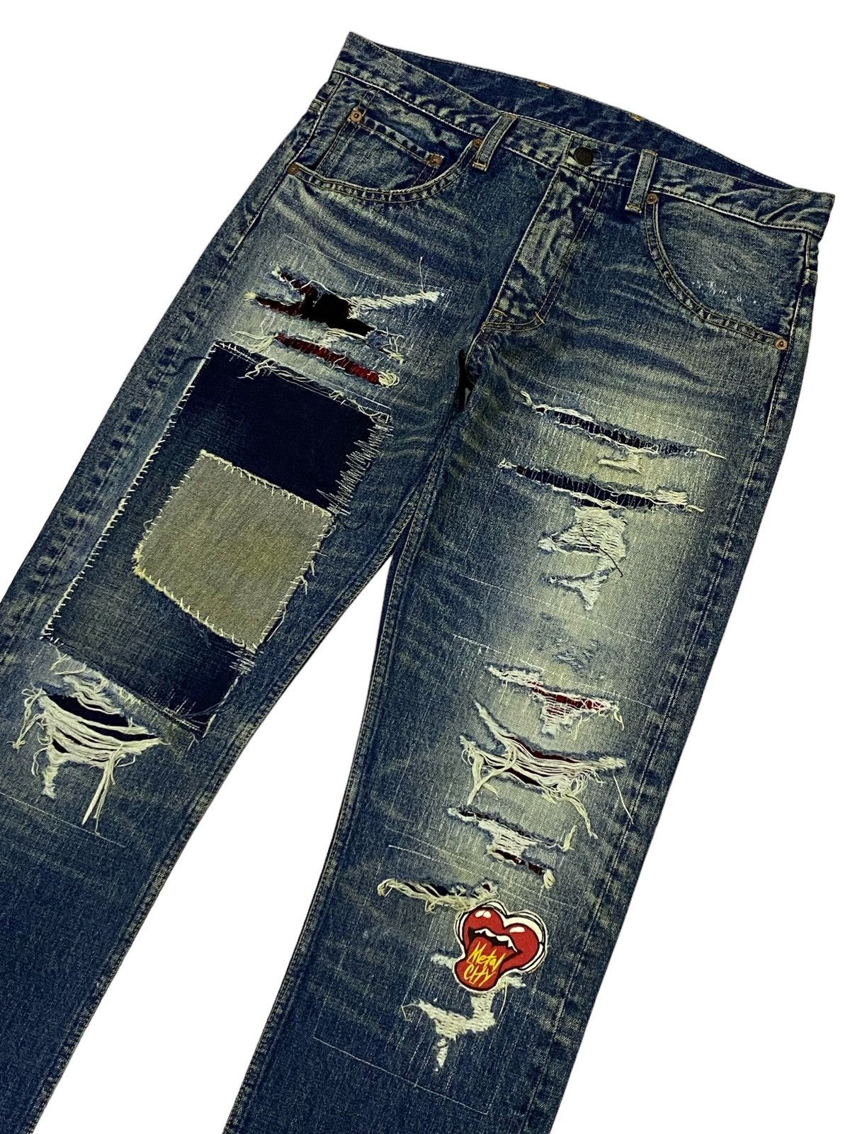 Hysteric Glamour × If Six Was Nine × Japanese Brand RNA Patchwork Distressed Denim Pants Size US 32 / EU 48 - 16 Thumbnail