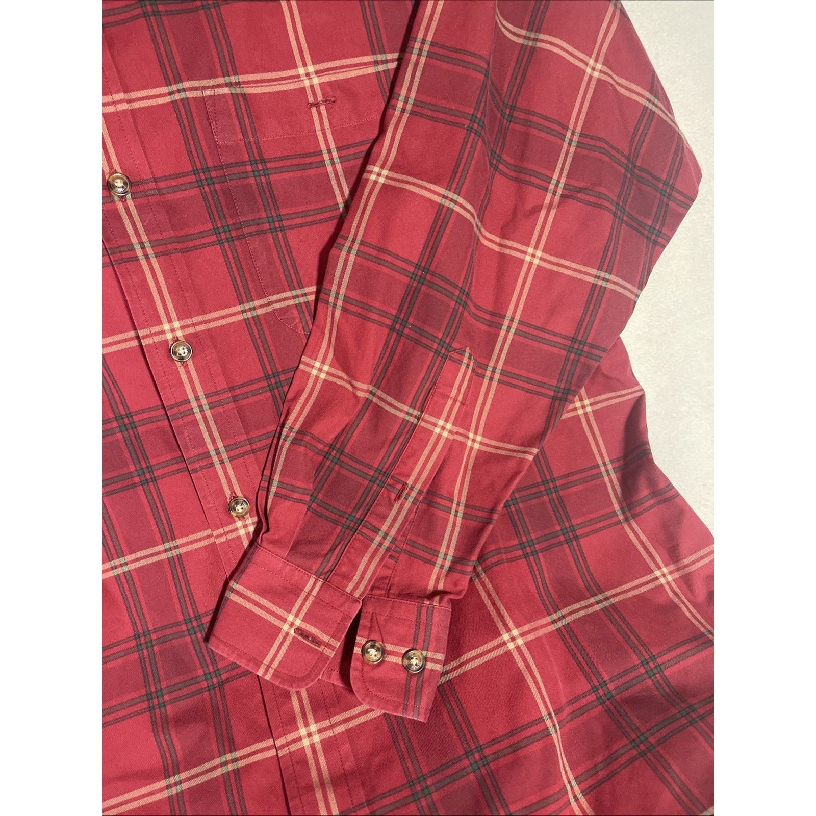 Orvis Orvis Button Down Shirt Men’s LG Dark Red/Tan Plaid L/S Size US L / EU 52-54 / 3 - 3 Thumbnail