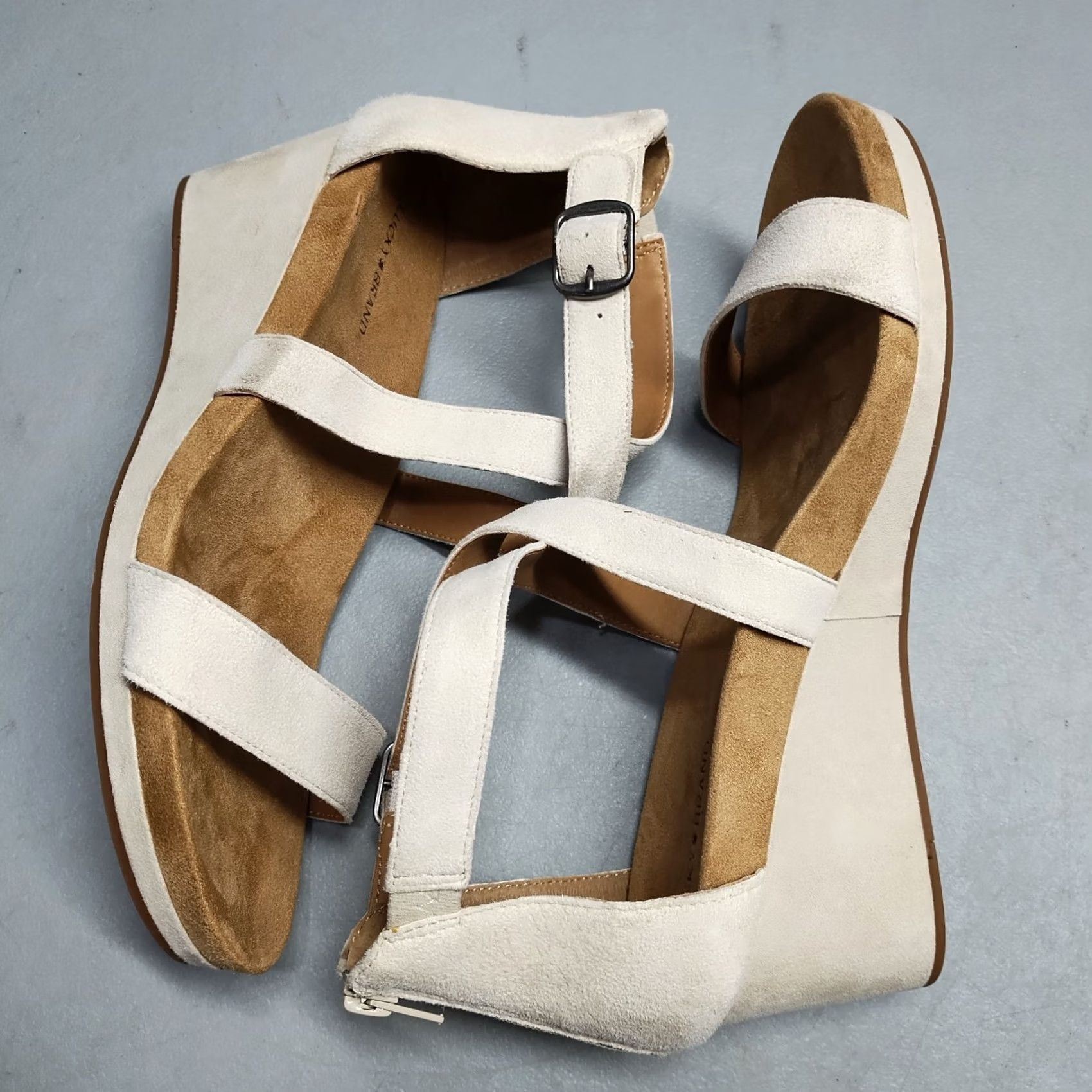 Lucky Brand Lucky Brand Kenadee Wedge Sandals Womens US 10M Tan Brown Leather Buckle Strap Sandals Size US 10 / IT 40 - 3 Thumbnail