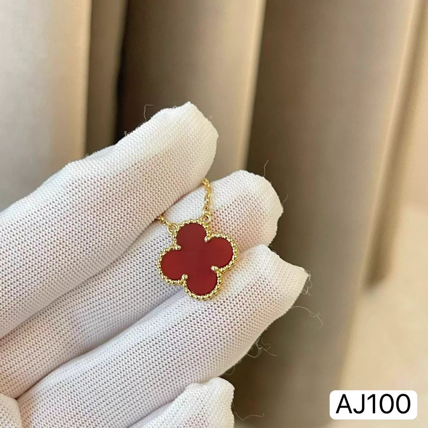 Van Cleef & Arpels VCA 18K Carnelian Necklace New w/ Dust Bag 11 Clasp 38-42cm Size ONE SIZE - 6 Thumbnail