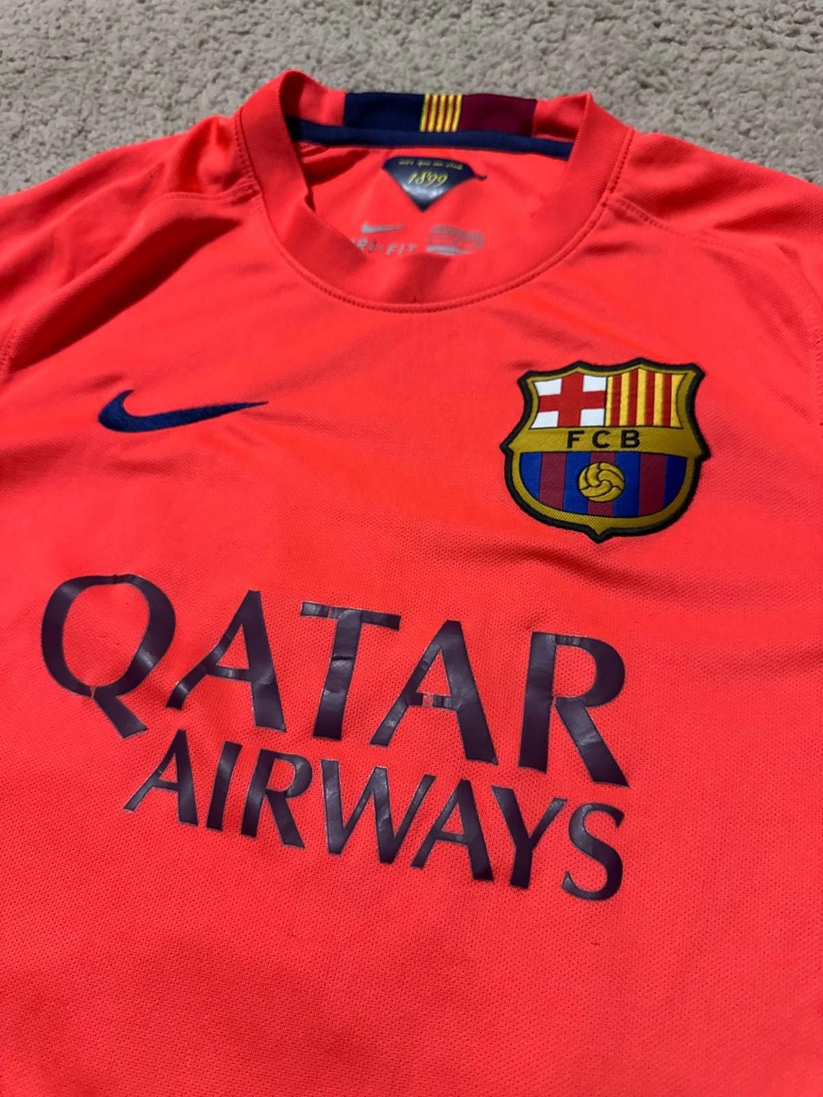 Nike BARCELONA 2014 FOOTBALL SHIRT SOCCER JERSEY NIKE MESSI #10 Size US S / EU 44-46 / 1 - 4 Thumbnail