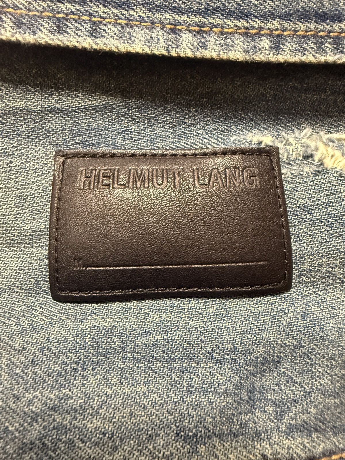 Helmut Lang Helmut Lang Distressed Denim Uniform Shirt Jacket - Size L Size US L / EU 52-54 / 3 - 4 Thumbnail