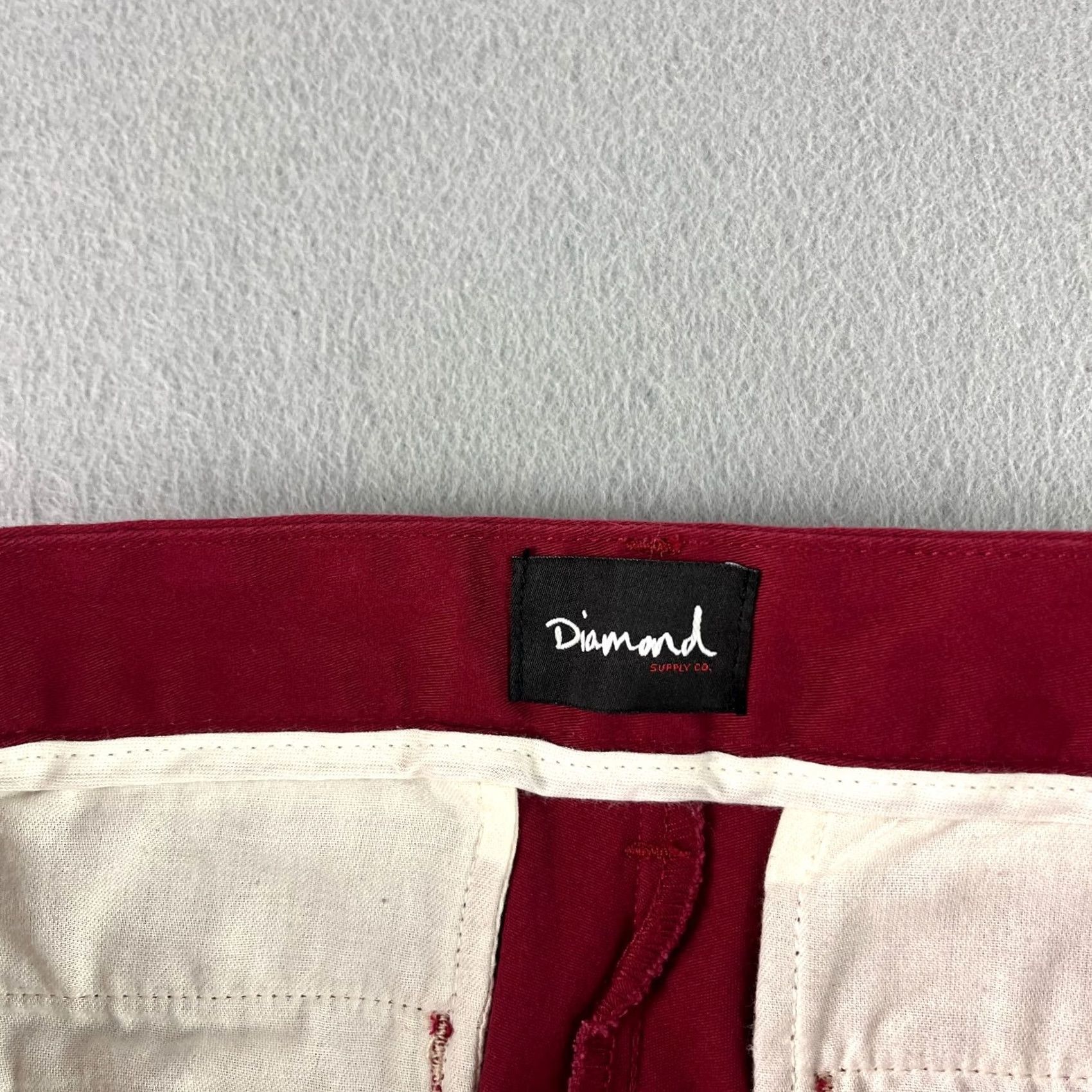 Diamond Supply Co. Diamond Supply Co. Pants Slim Tapered Jogger Mens Size 32 34x29 Red Cotton Front Zip Logo Casual Pants Size US 32 / EU 48 - 3 Thumbnail