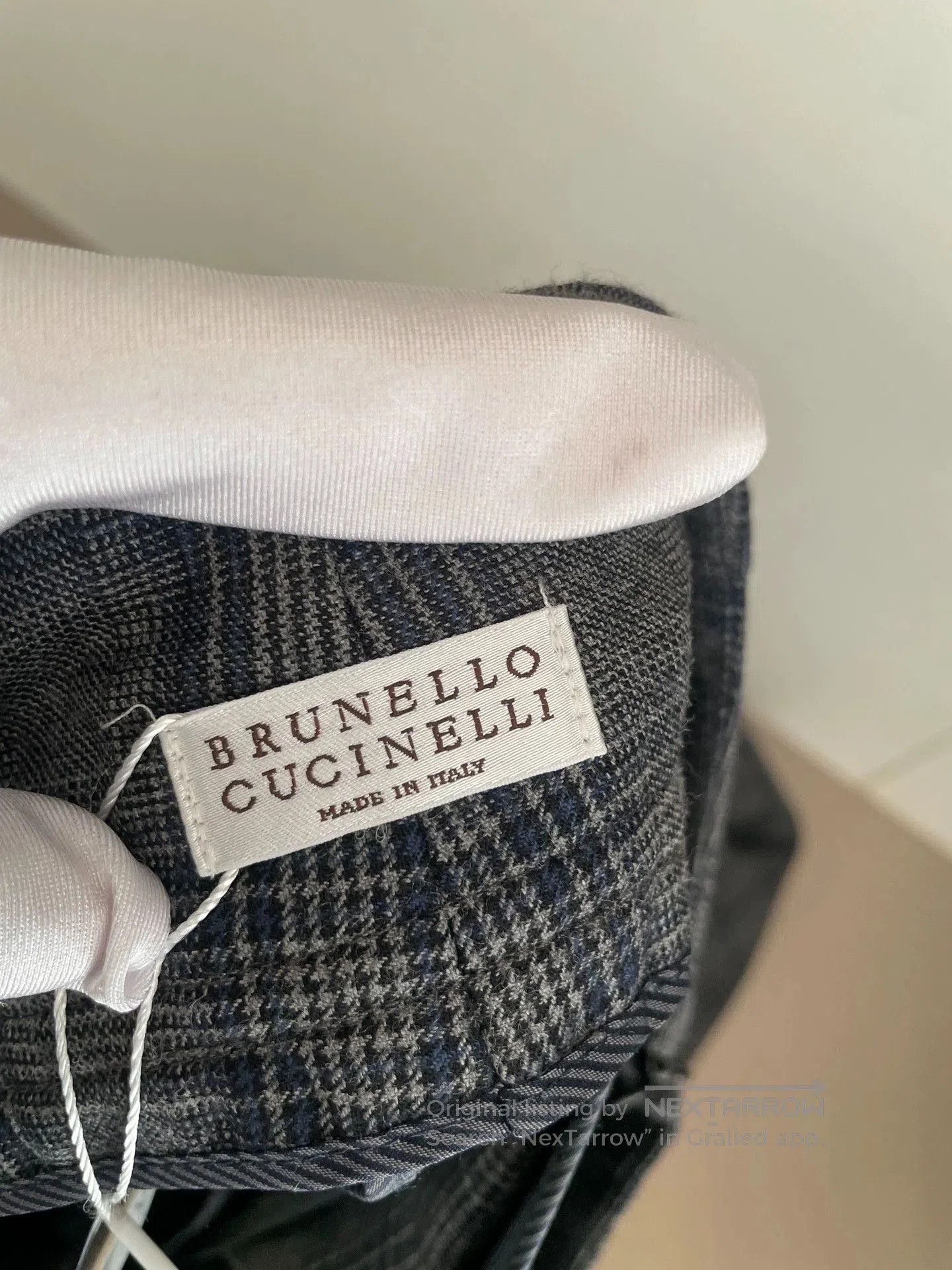 Brunello Cucinelli gray checkered wool long pants by brunello cucinelli. Size US 36 / EU 52 - 3 Thumbnail
