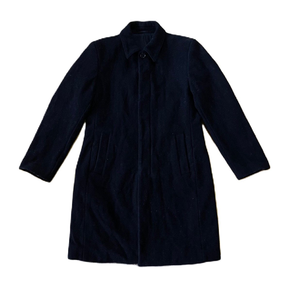 image of Abahouse Wool Long Coat Jacket in Black, Men's (Size Medium)