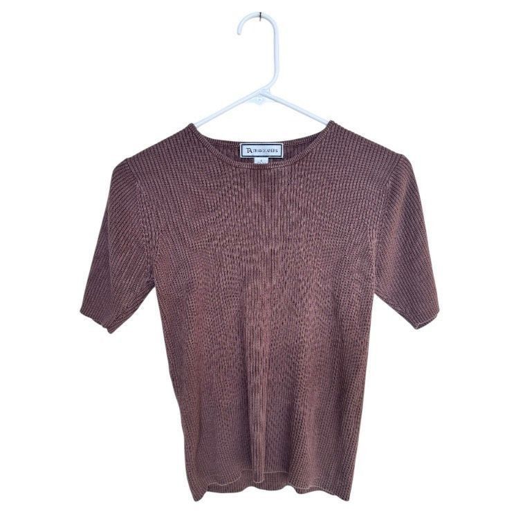 Other Vintage Travis Ayers 100% Silk Ribbed Top – Size 8 Size M / US 6-8 / IT 42-44 - 2 Thumbnail