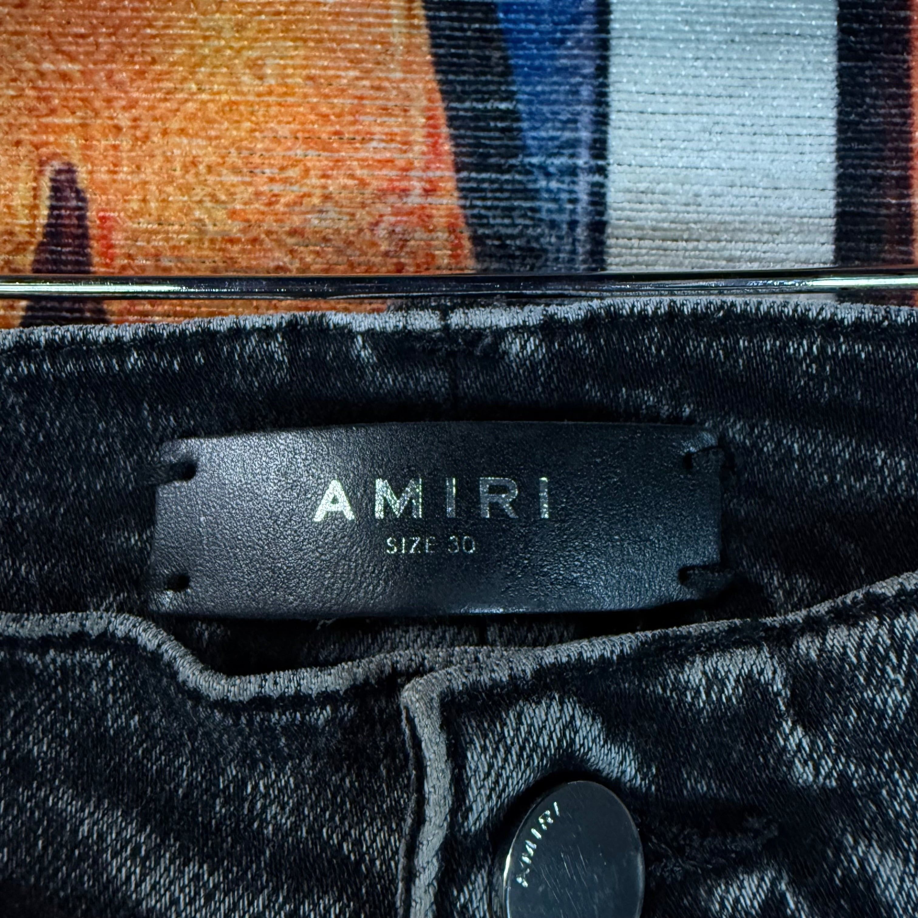 Amiri Amiri Broken Track Black Distressed Skinny Jeans Size 30 Size US 30 / EU 46 - 3 Thumbnail