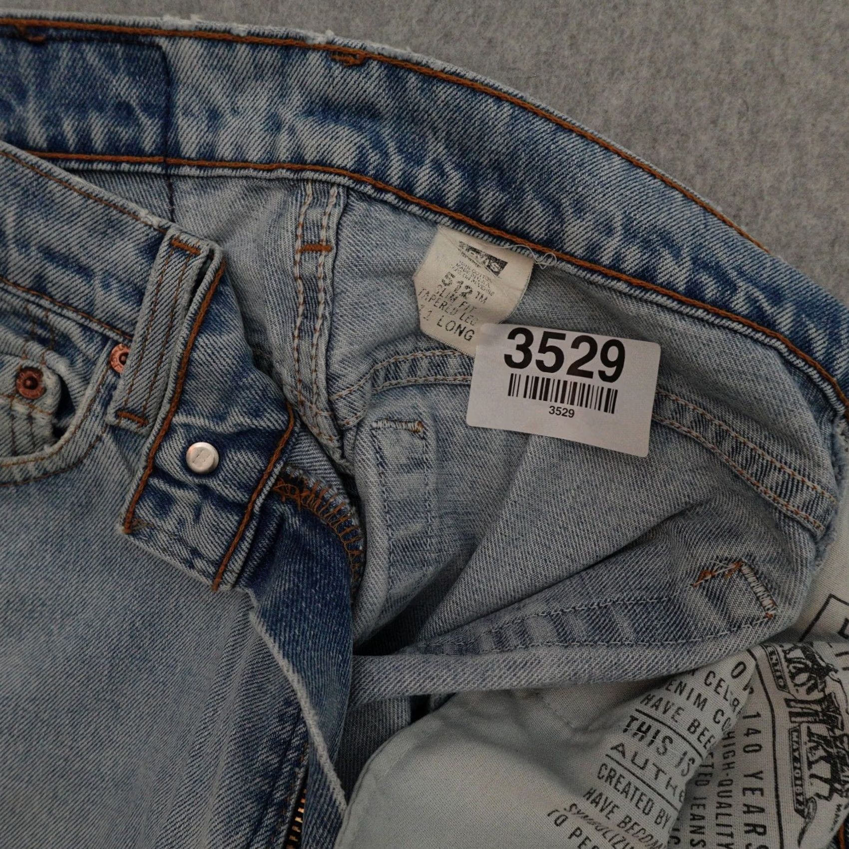 Levi's VINTAGE Levi's 512 Jeans Women 11 LONG (11X32) High Waist Tapered Leg 90s Blue Mens Womens Girls Size 32" / US 10 / IT 46 - 4 Thumbnail