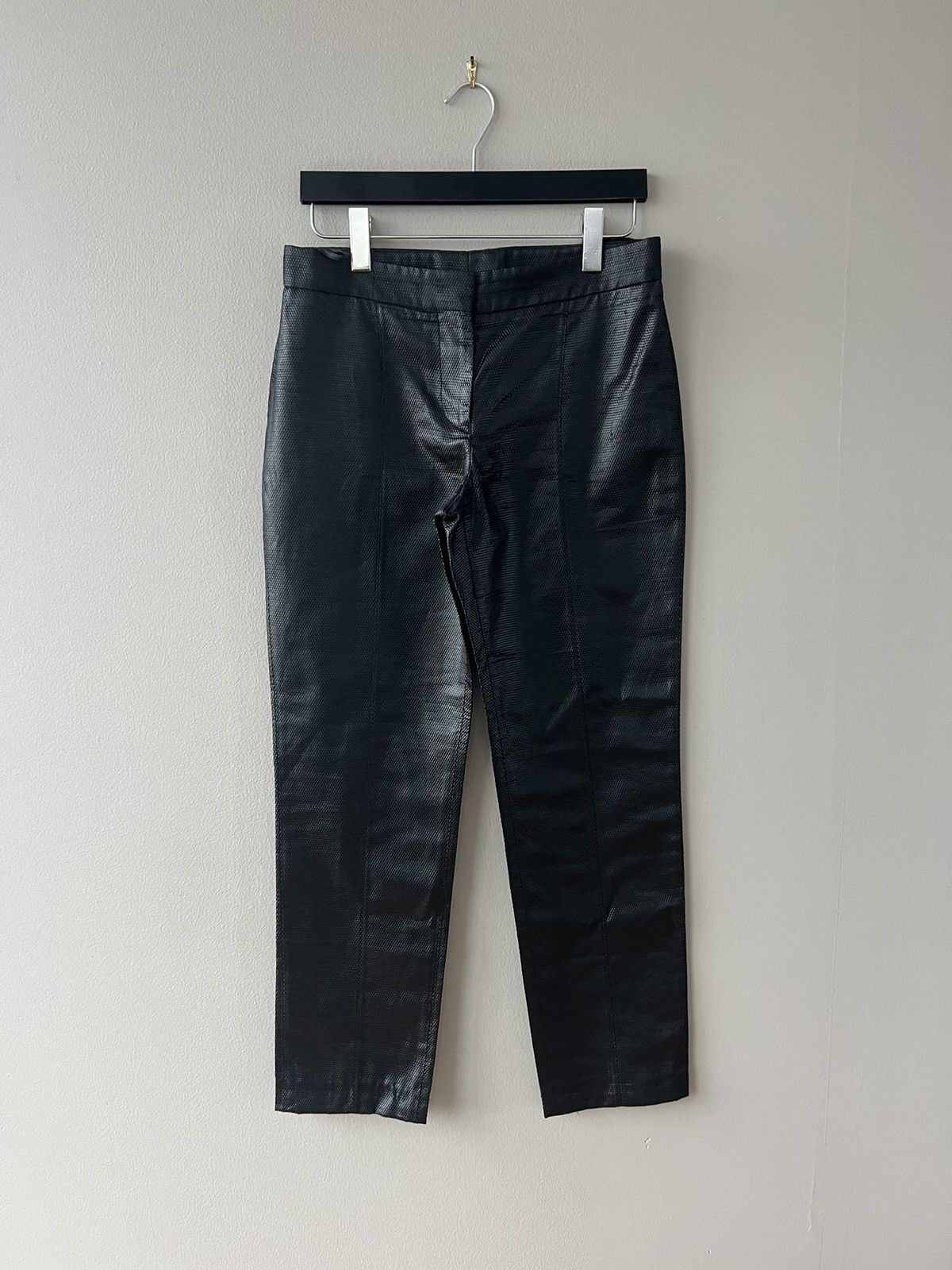 image of Helmut Lang Ss03 Woven Cotton Trousers in Black, Women's (Size 28)